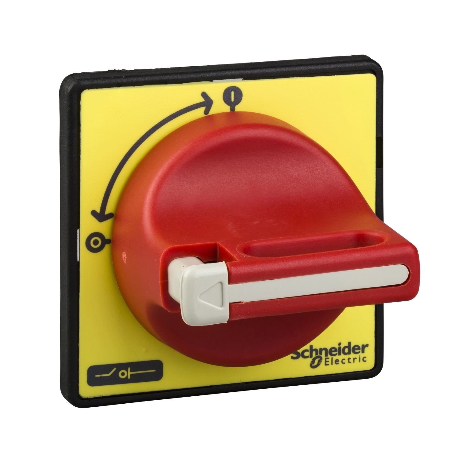KCF1PZ KCF Front Screw Mount Rotary Handle, 2.36 in W x 2.36 in H, Red/Yellow