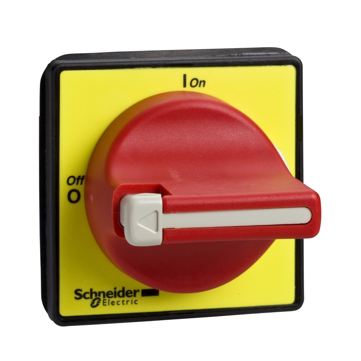 KDF2PZ TeSys Vario Long Non-Pad lockable Rotary Disconnect Switch Operating Handle With Front Plate, 60 mm W x 60 mm H, Red/Yellow
