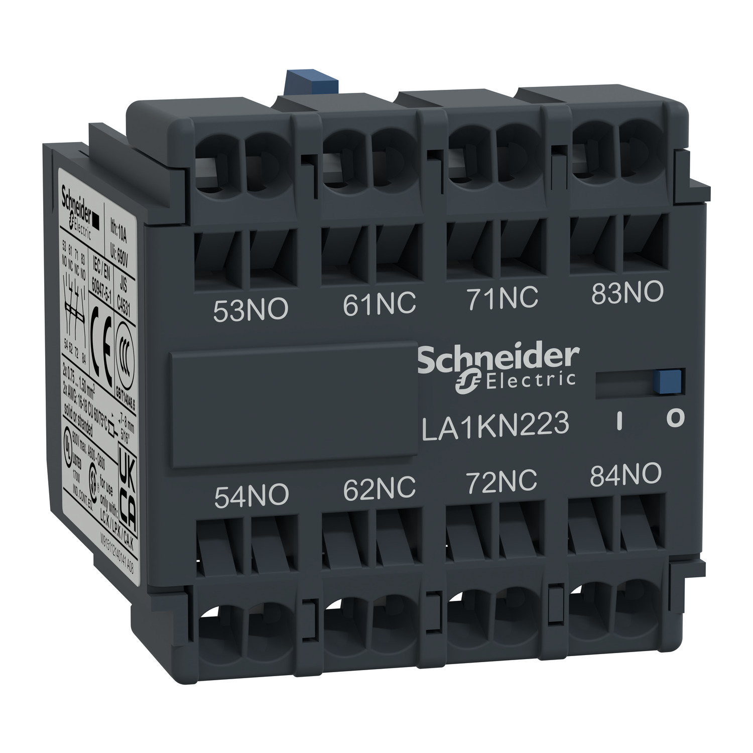 LA1KN223 TeSys Instantaneous Auxiliary Contact Block, 600 V AC, 10 A, 2NO-2NC Contacts
