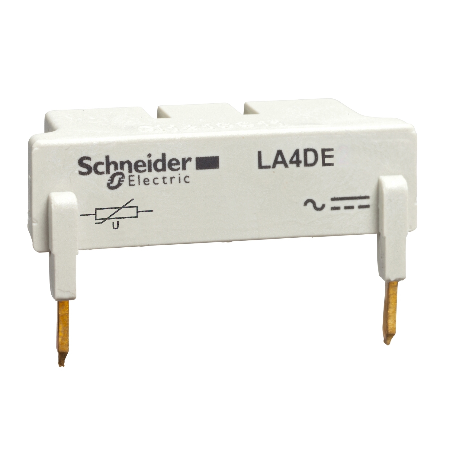 LA4DE2U TeSys D Varistor Suppressor Module, 3/4 Poles, For Use With LC1D80 to LC1D95, LC1D40008 to D80008, LC1D80004 Contactor