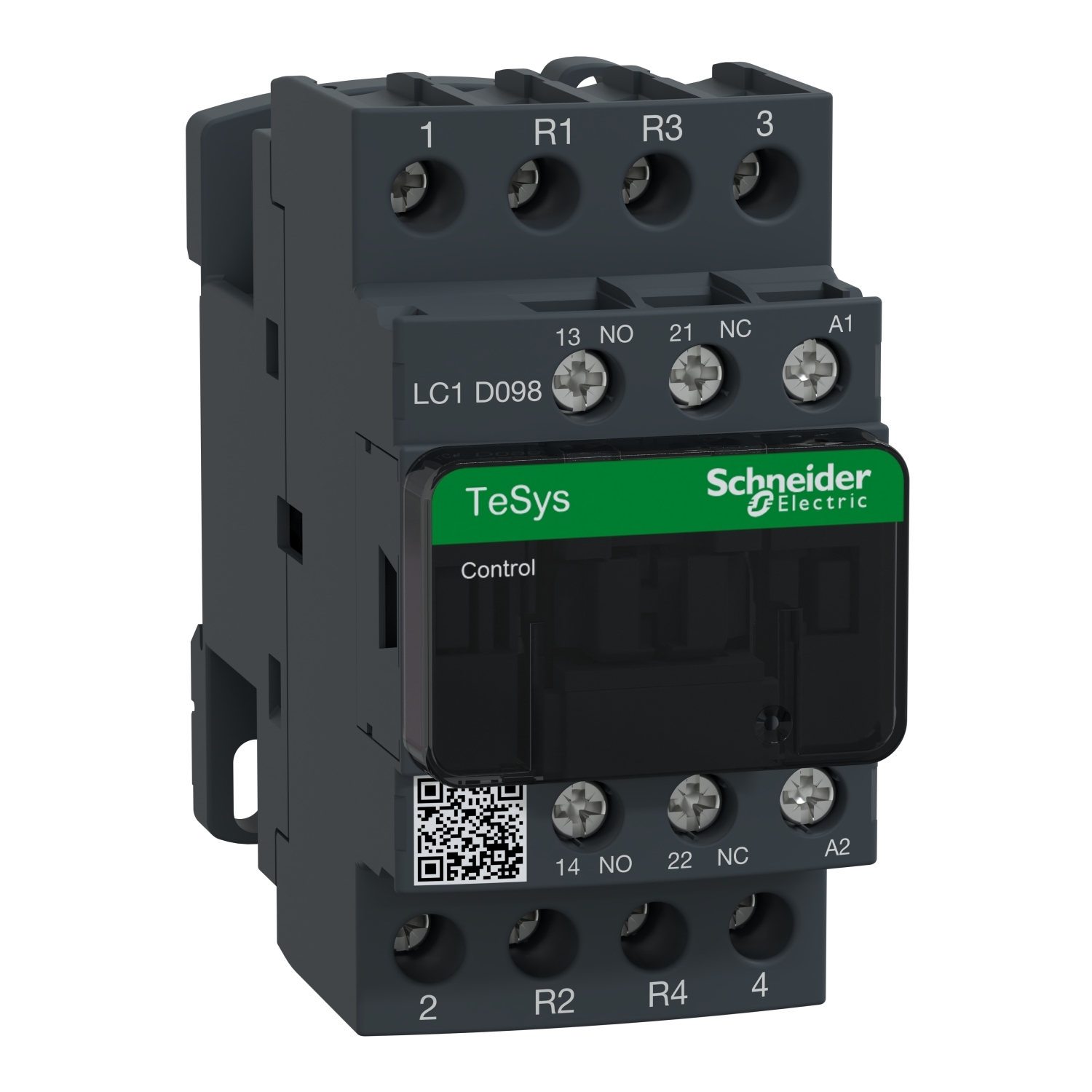 LC1D128B7 TeSys D D-Line IEC Contactor With Protective Cover, 24/690 V AC, 300 V DC V Coil, 25 A, 2NO-2NC Contact, 4 Poles