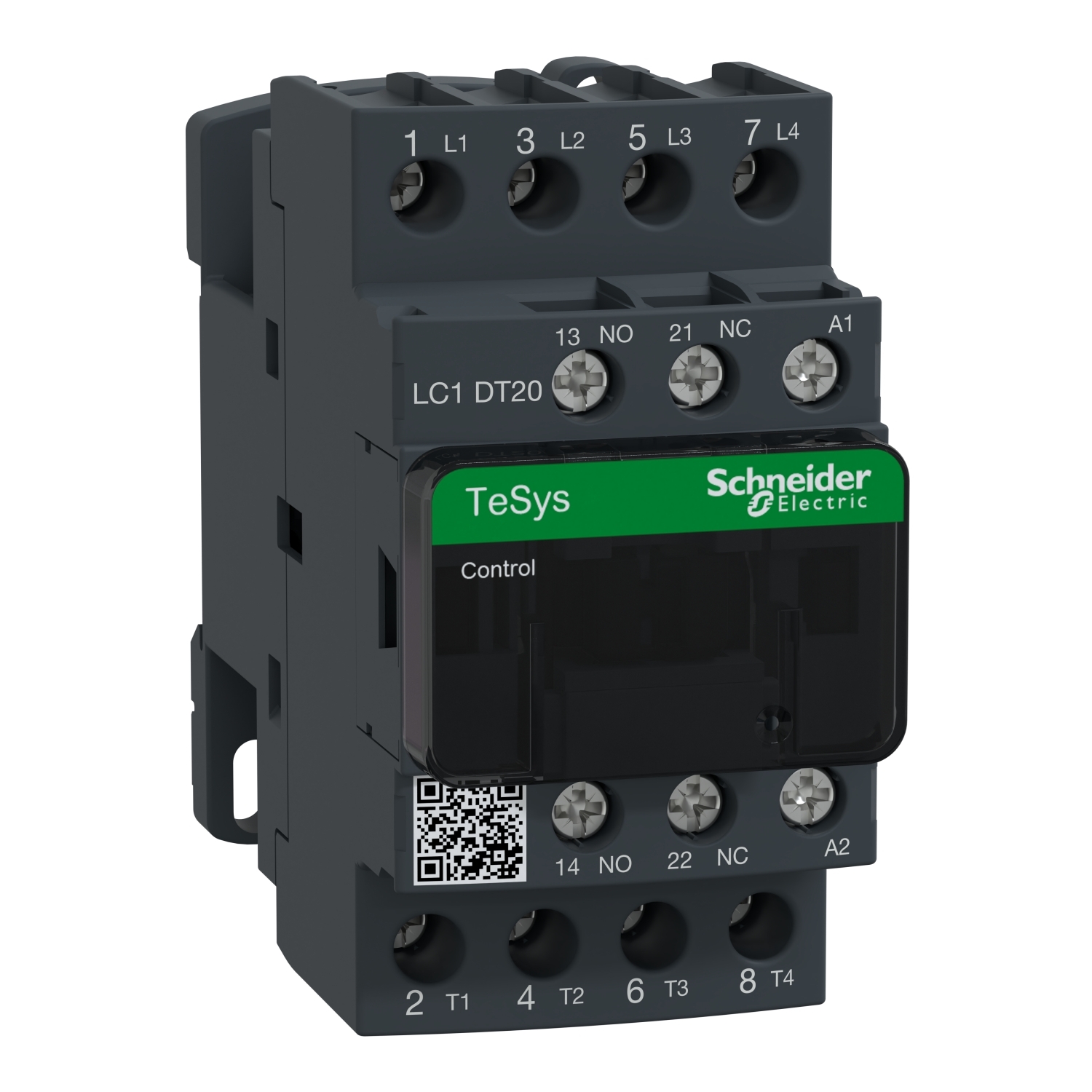 LC1DT20G7 TeSys D D-Line LC1D Standard IEC Contactor, 120/690 V AC, 300 V DC V Coil, 20 A, 4NO Contact, 4 Poles