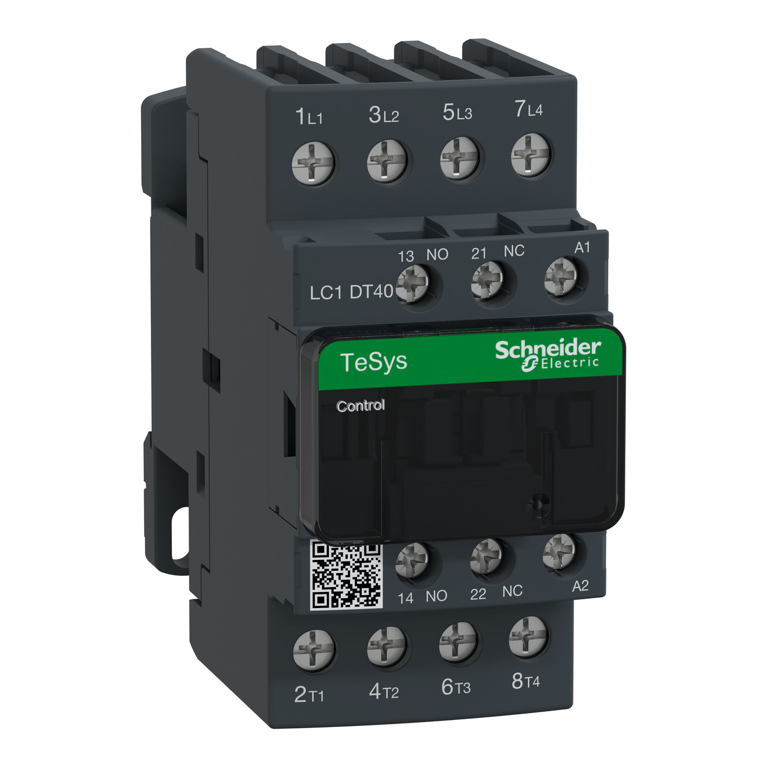 LC1DT40G7 TeSys D D-Line LC1D IEC Contactor, 120/690 V AC, 300 V DC V Coil, 40 A, 4NO Contact, 4 Poles