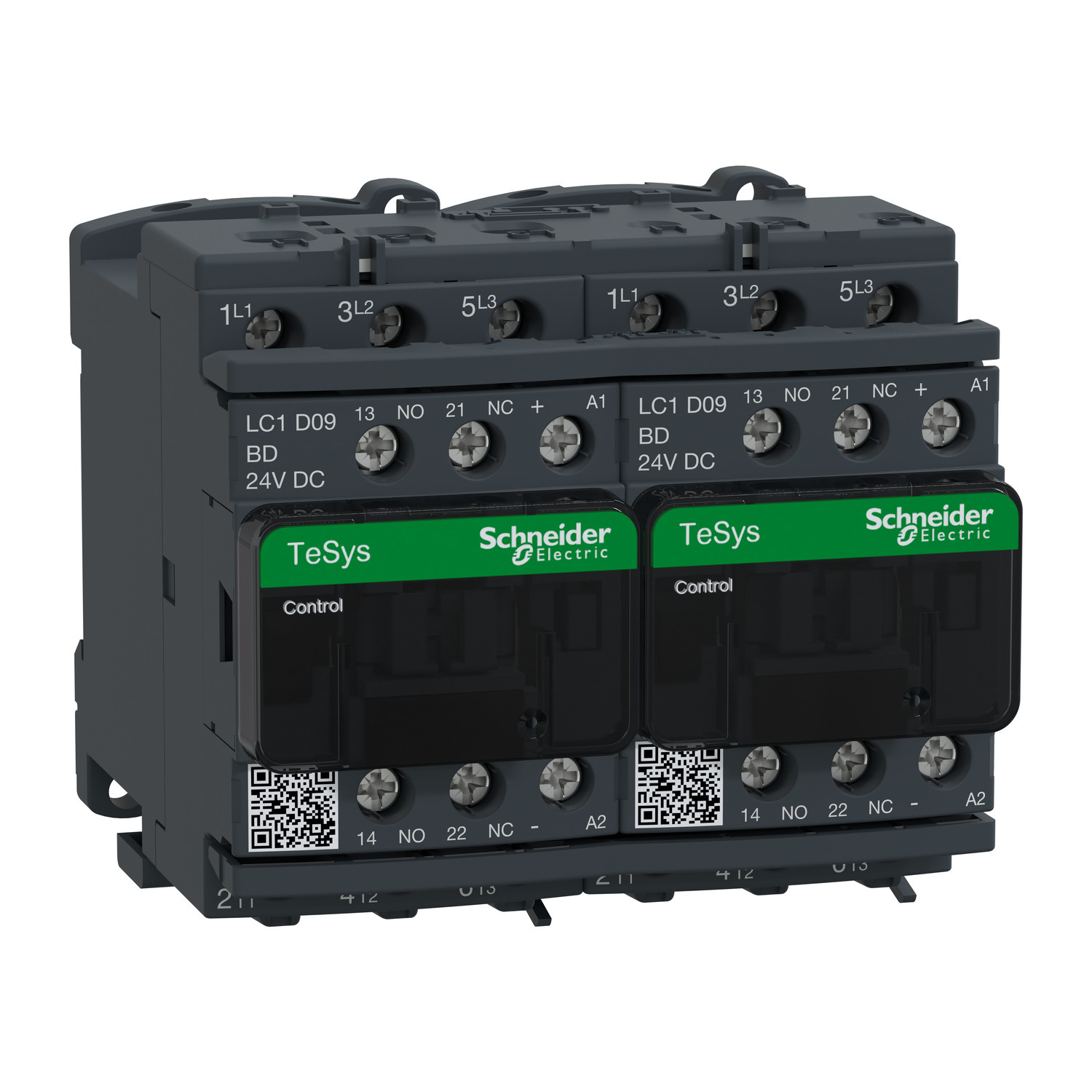 LC2D09BD TeSys D Mechanical Standard IEC Contactor, 690 V AC, 24/300 V DC V Coil, 9/25 A, 3NO Contact, 3 Poles