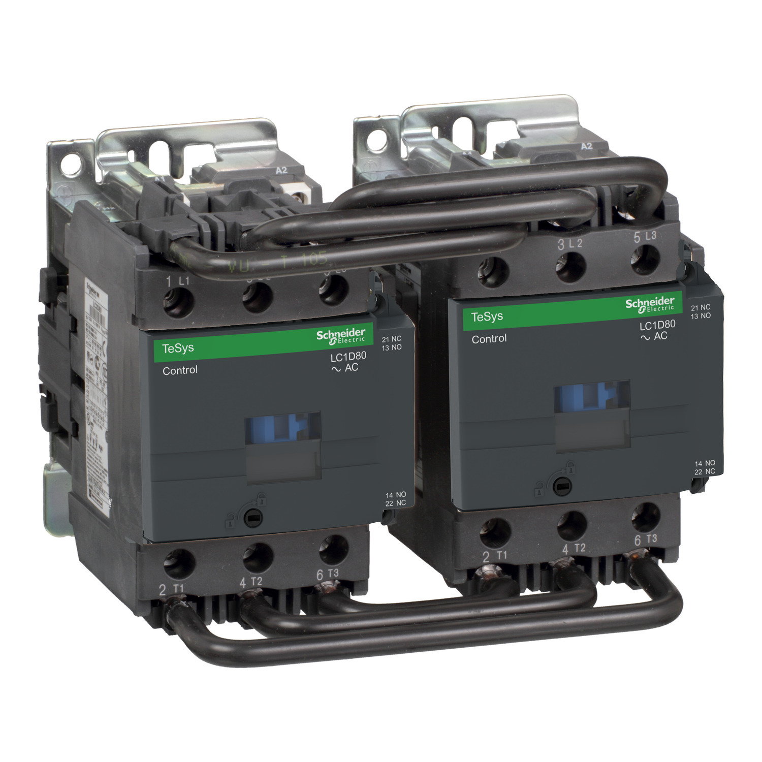 LC2D80G7 TeSys D LC1D D-Line Mechanical IEC Contactor With Protective Cover, 120/1000 V AC, 300 V DC V Coil, 80/125 A, 3NO Contact, 3 Poles