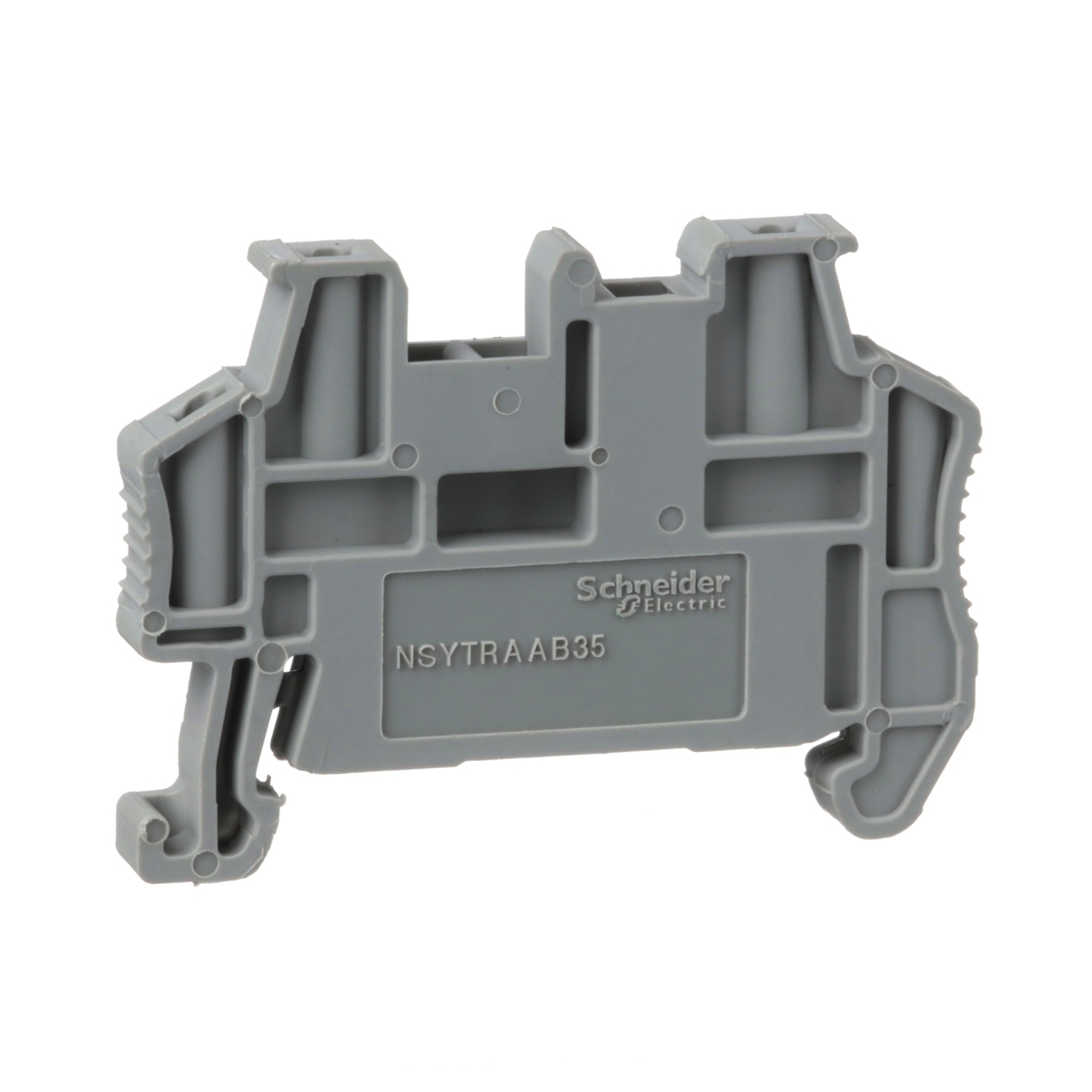 NSYTRAAB35 Linergy Markable Terminal Block End Stop, For Use With TRV Series 35 mm DIN Rail Terminal Block, 5.15/48.5 mm Size, Clip-On/Snap-On Mounting, Plastic, Gray