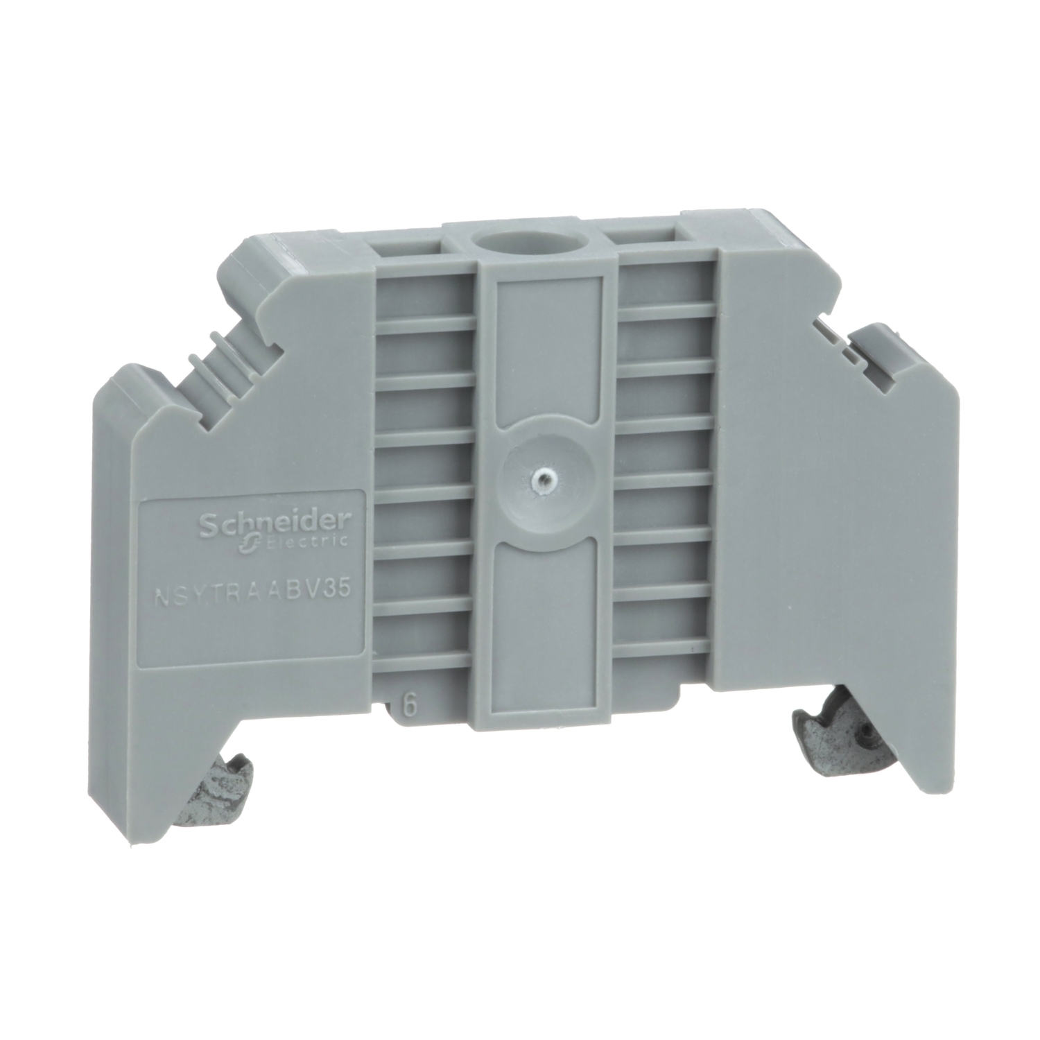 NSYTRAABV35 Linergy Terminal Block End Stop With Screws, For Use With 35 mm DIN Rail IEC Terminal Block, Screw-On Mounting, 50.5 mm, Gray