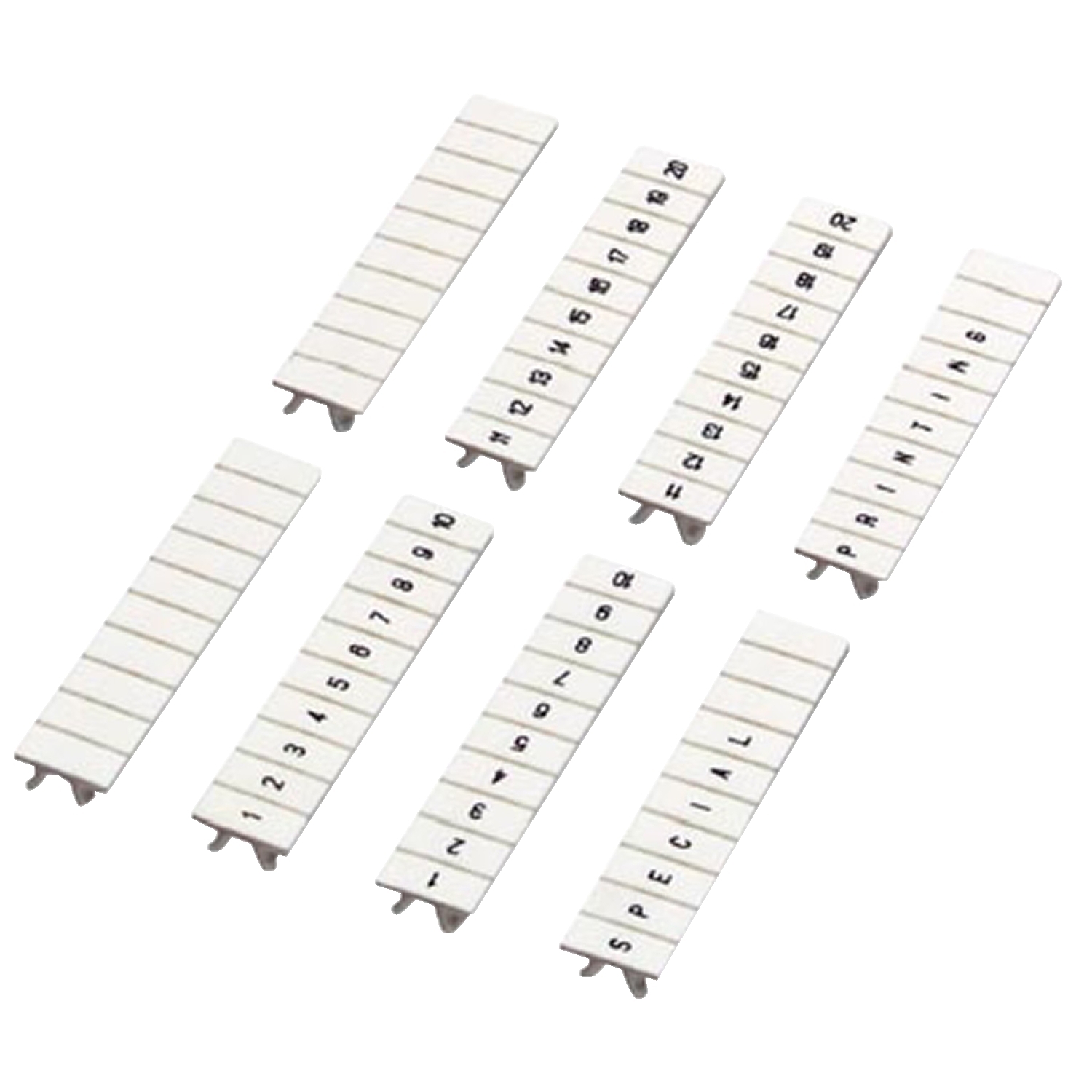 NSYTRAB530 NYSTR 10-Character Clip-In Horizontal Numeric Printed Marking Strip, 5 mm W, Black Legend, Polyamide 6.6