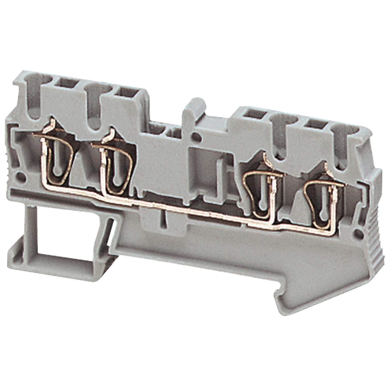 NSYTRR24 Linergy 1-Level 4-Terminal Feed-Thru Terminal Block, 800 V, 28 A, 28 to 12 AWG Solid/Stranded Wire, 1 Poles, DIN Rail Mount