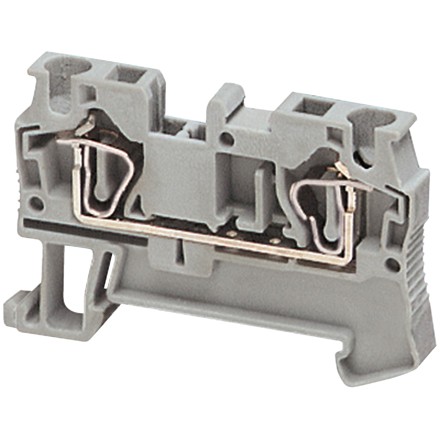 NSYTRR42 Linergy TRR 1-Level 2-Point Feed Through Terminal Block, 600 V AC, 32 A, 28 to 10 AWG Wire, 1 Poles, Clip-Fit Mount