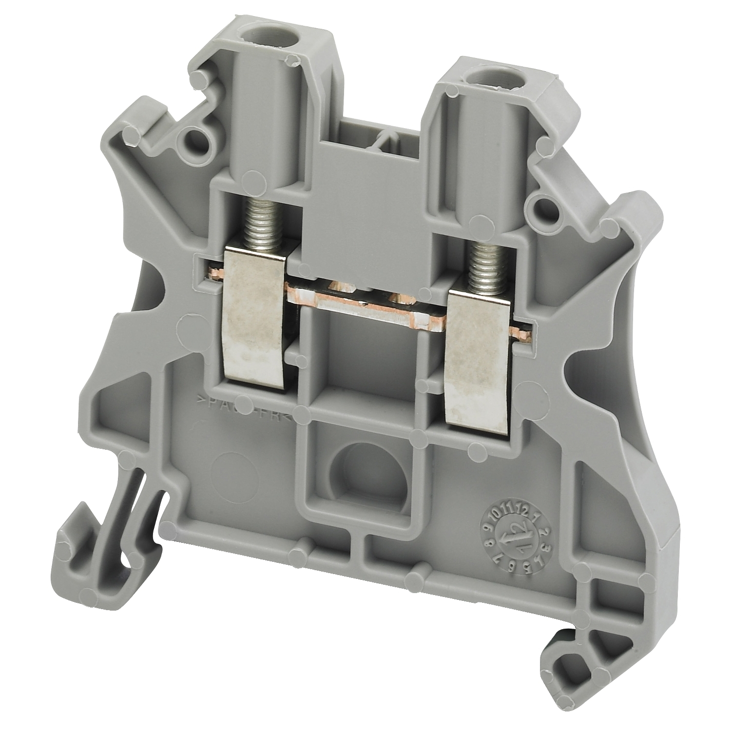 NSYTRV22 Linergy TRV Feed Through Terminal Block, 600/690/1000 V AC, 24 A, 26 to 12 AWG Wire, 1 Poles, DIN Rail Mount