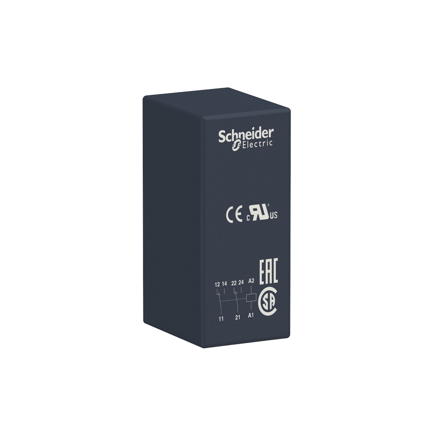 RSB2A080BD Zelio Interface Electromechanical Relay, 8 A, 2NO-2NC 2 Form A/2 Form B Contact, 24 VDC V Coil