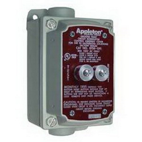 EFSC175GFI EFSR-GFI Factory Sealed Feed-Through GFCI Receptacle, 125 V AC, 20 A, 3 Poles, 2 Wires, Gray
