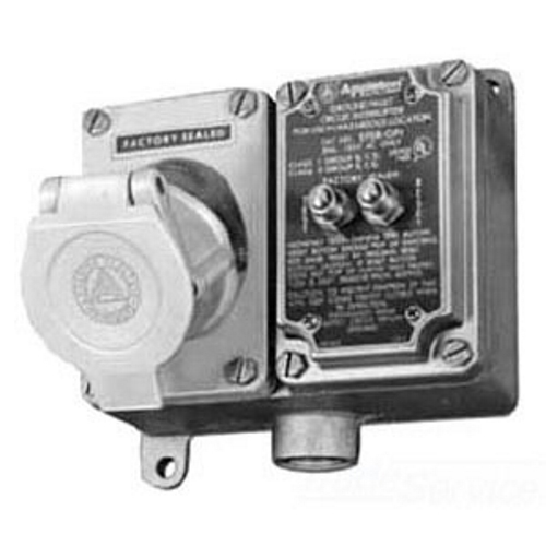 EFSC275A2023GFI EFSR-GFI Factory Sealed Feed-Through GFCI Receptacle, 125 V AC, 20 A, 3 Poles, 2 Wires, Gray