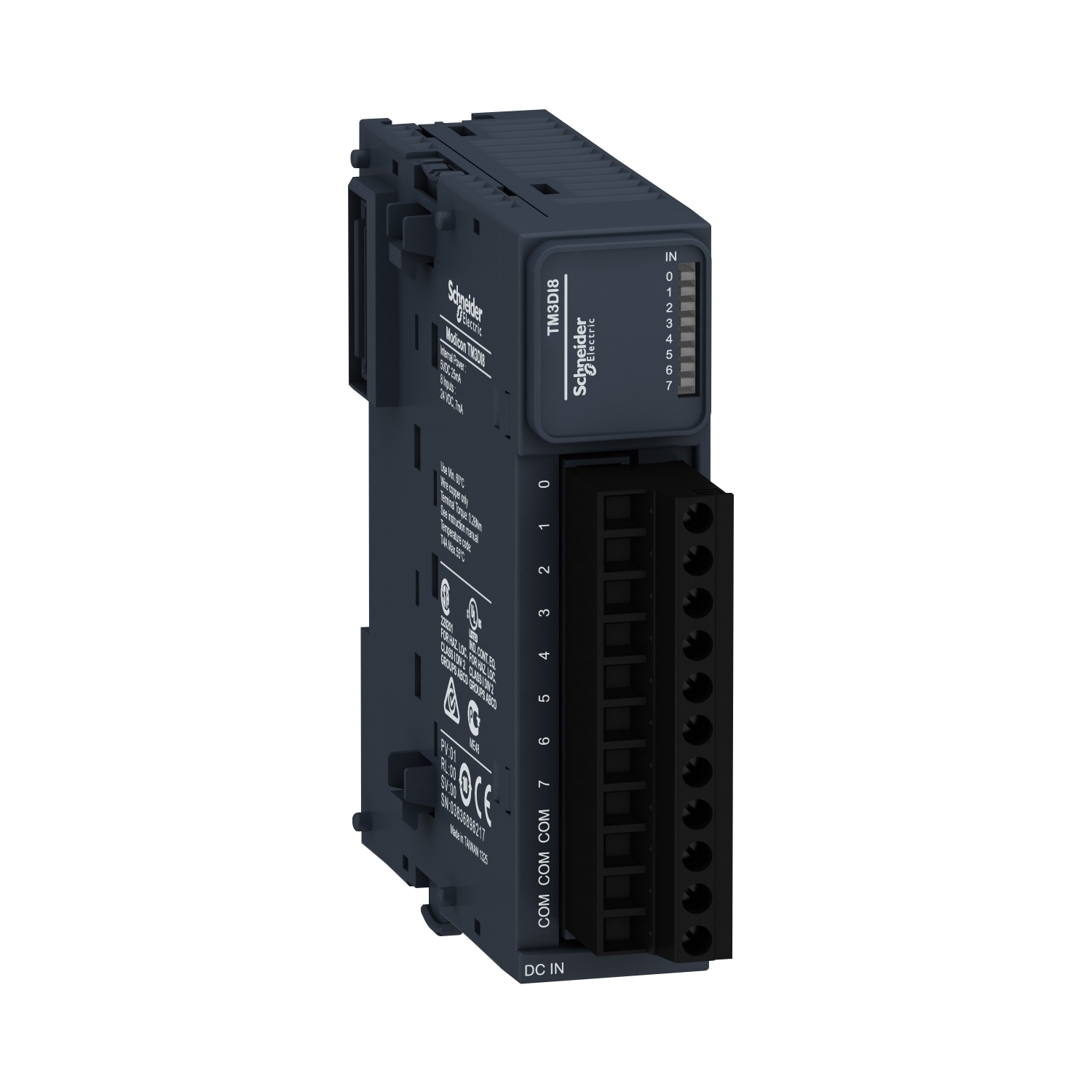 TM3DI8 Modicon Positive/Negative Logic Discrete Input Module, 8 Inputs