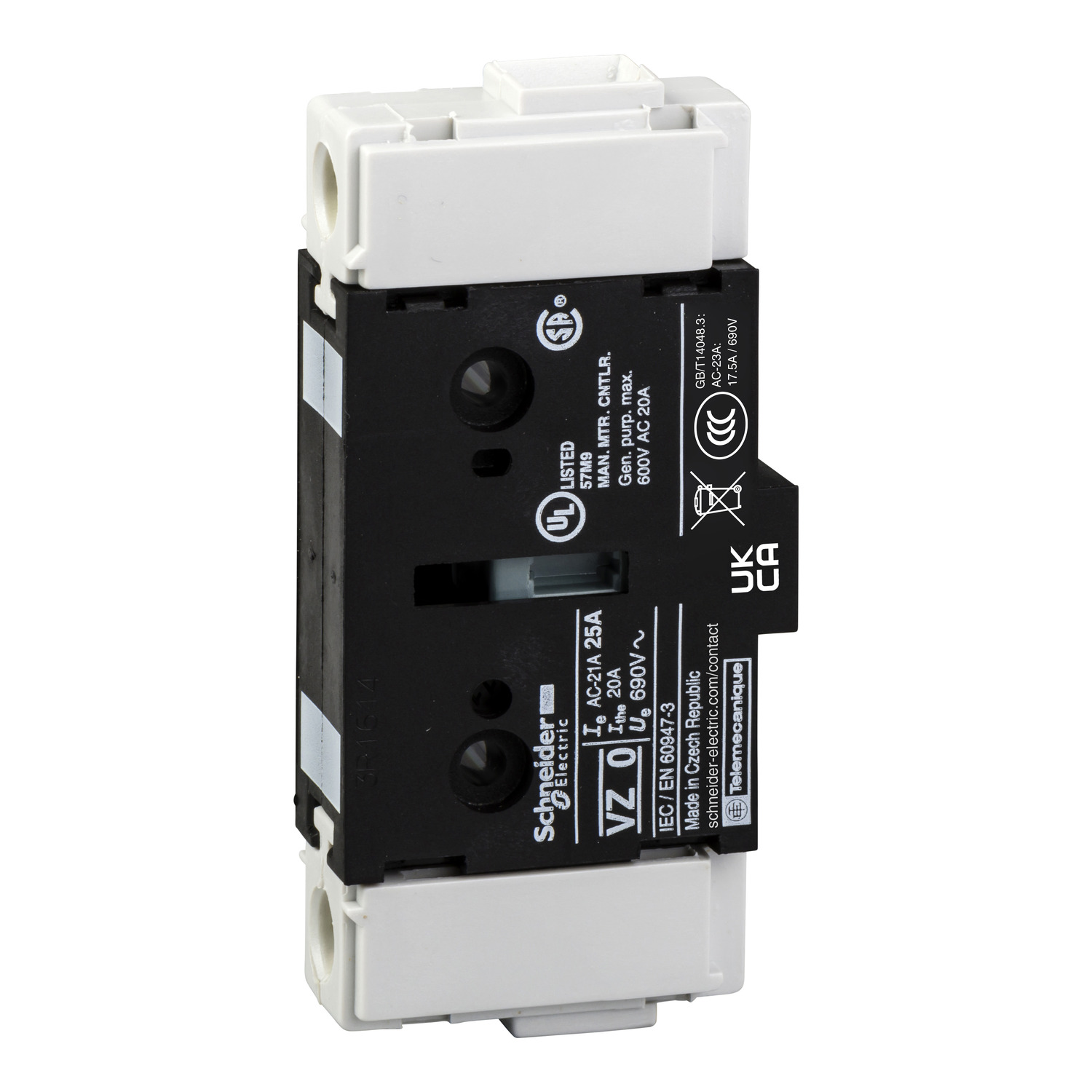 VZ3 TeSys DC to AC High Performance Add-On Power Pole, 690 V AC, 63 A
