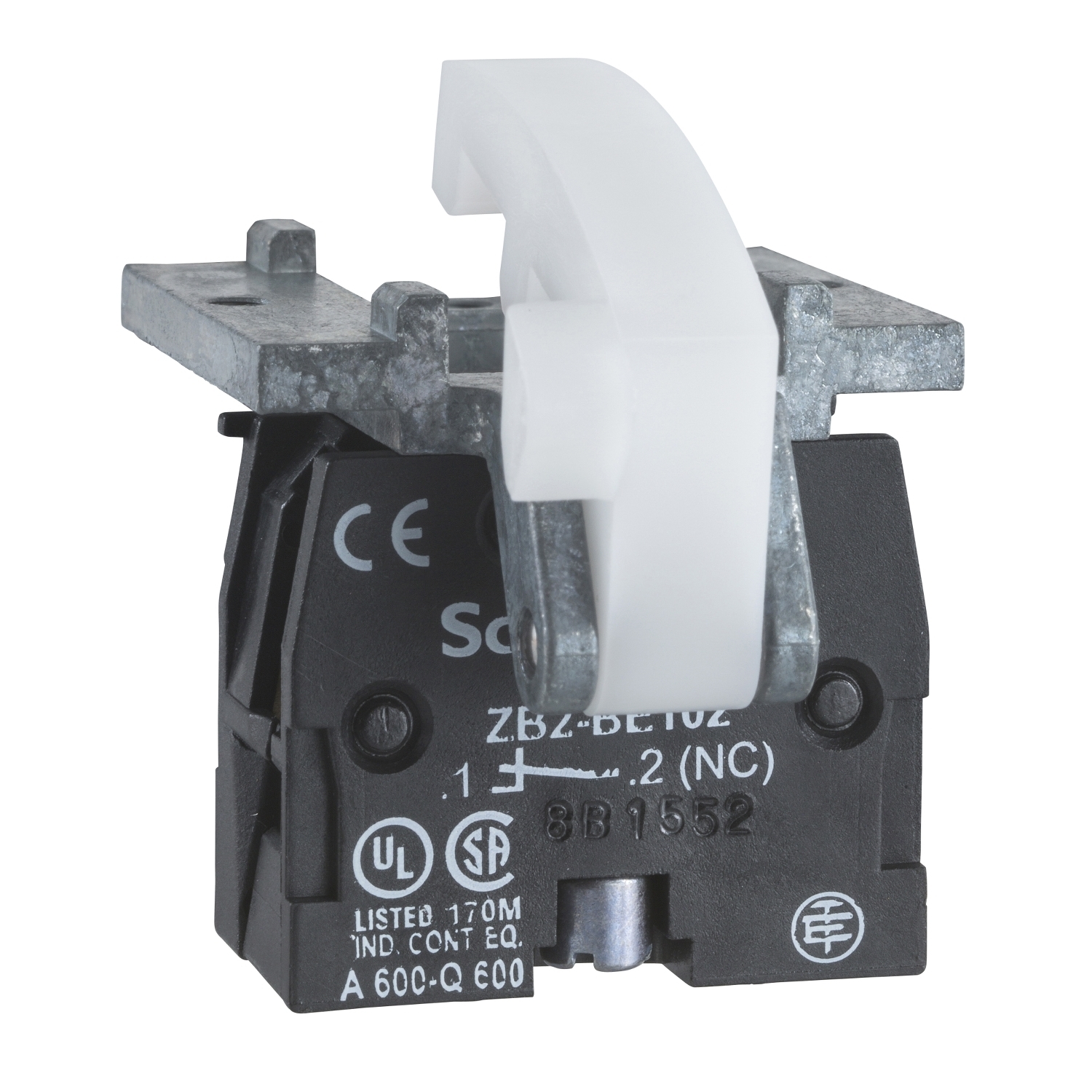 XACS101 Harmony Double Insulated Contact Block, 22 mm, 1NO Contact, 10 A at 600 V AC Contact