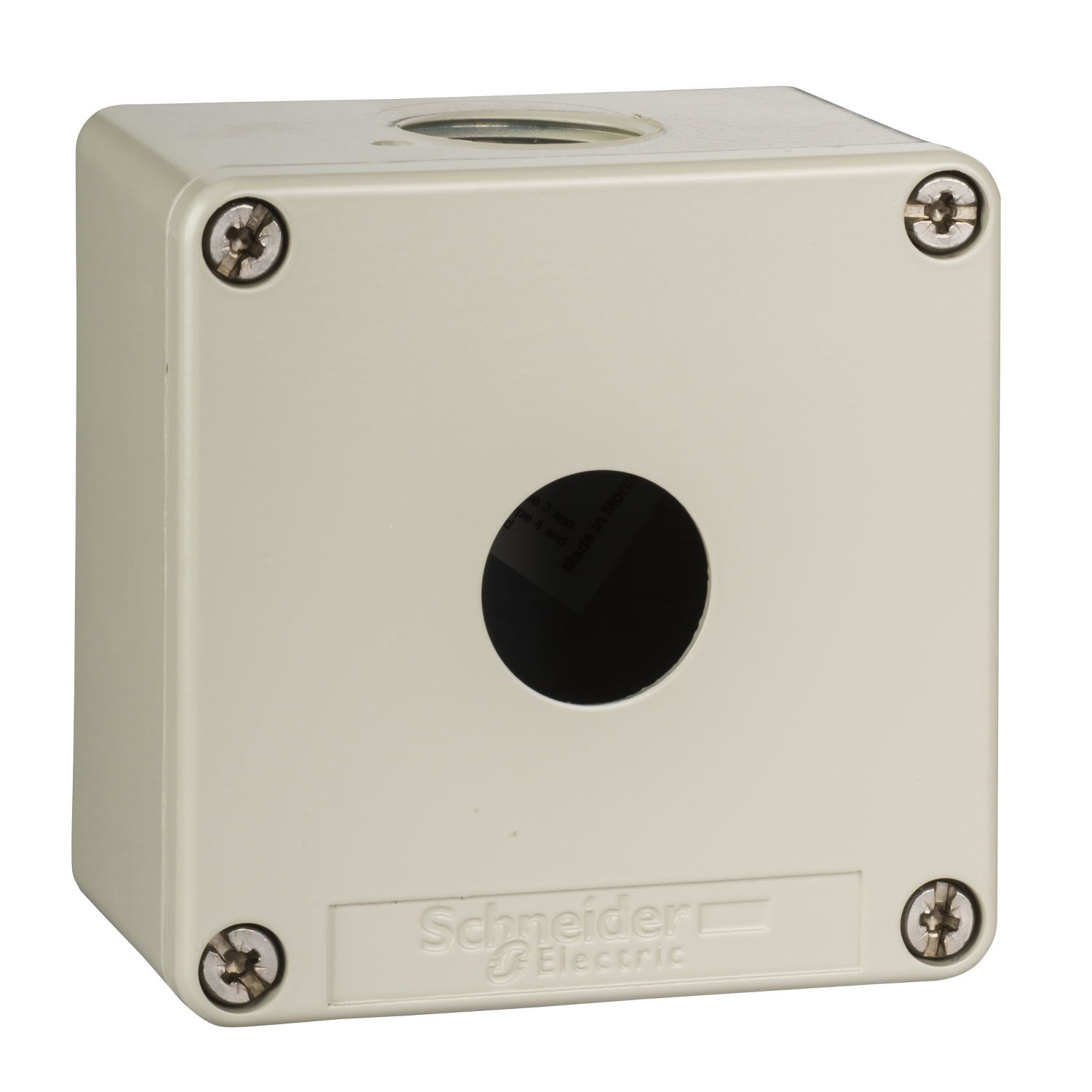 XAP Harmony XAPG19201 1-Cutout Empty Control Station Enclosure, For Use With XAPG 22 mm Control and Signaling Unit, NEMA 4/13/IP65/IP657 NEMA Rating, -25 to 70 deg C, Die Cast Zinc, Gray