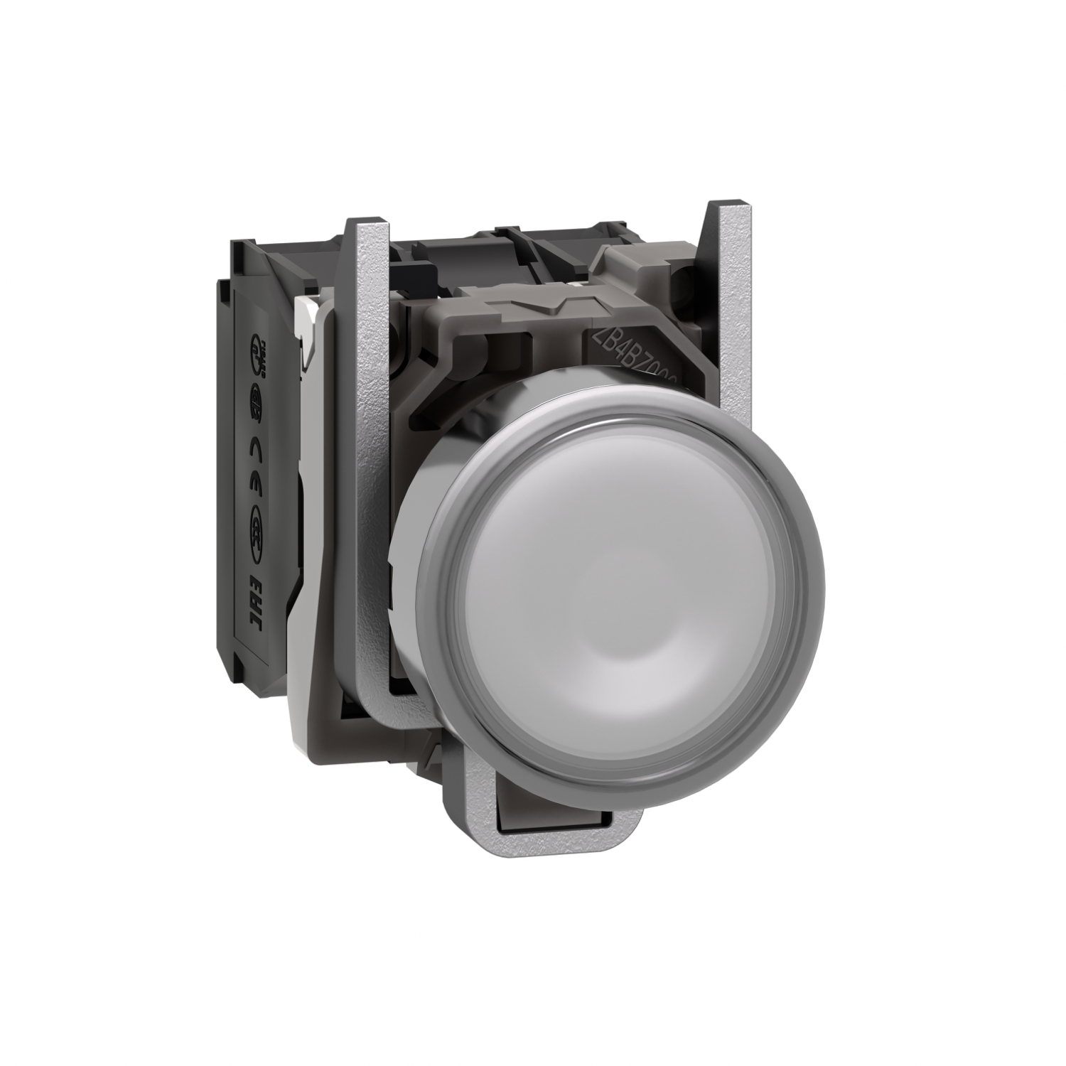 XB4BW31B5 Harmony Complete Illuminated Pushbutton, 22 mm, 1NO-1NC Contact, Flush Operator, White