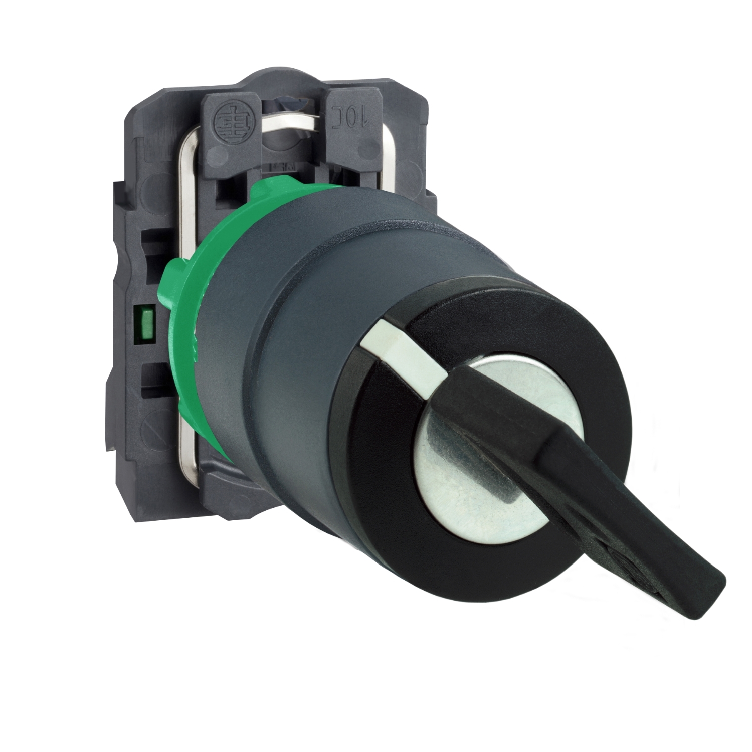 XB5AG21 Harmony Modular Non-Illuminated Selector Switch, 22 mm, 1NO Contact, Slow Break Contact, Keyed Operator, Black