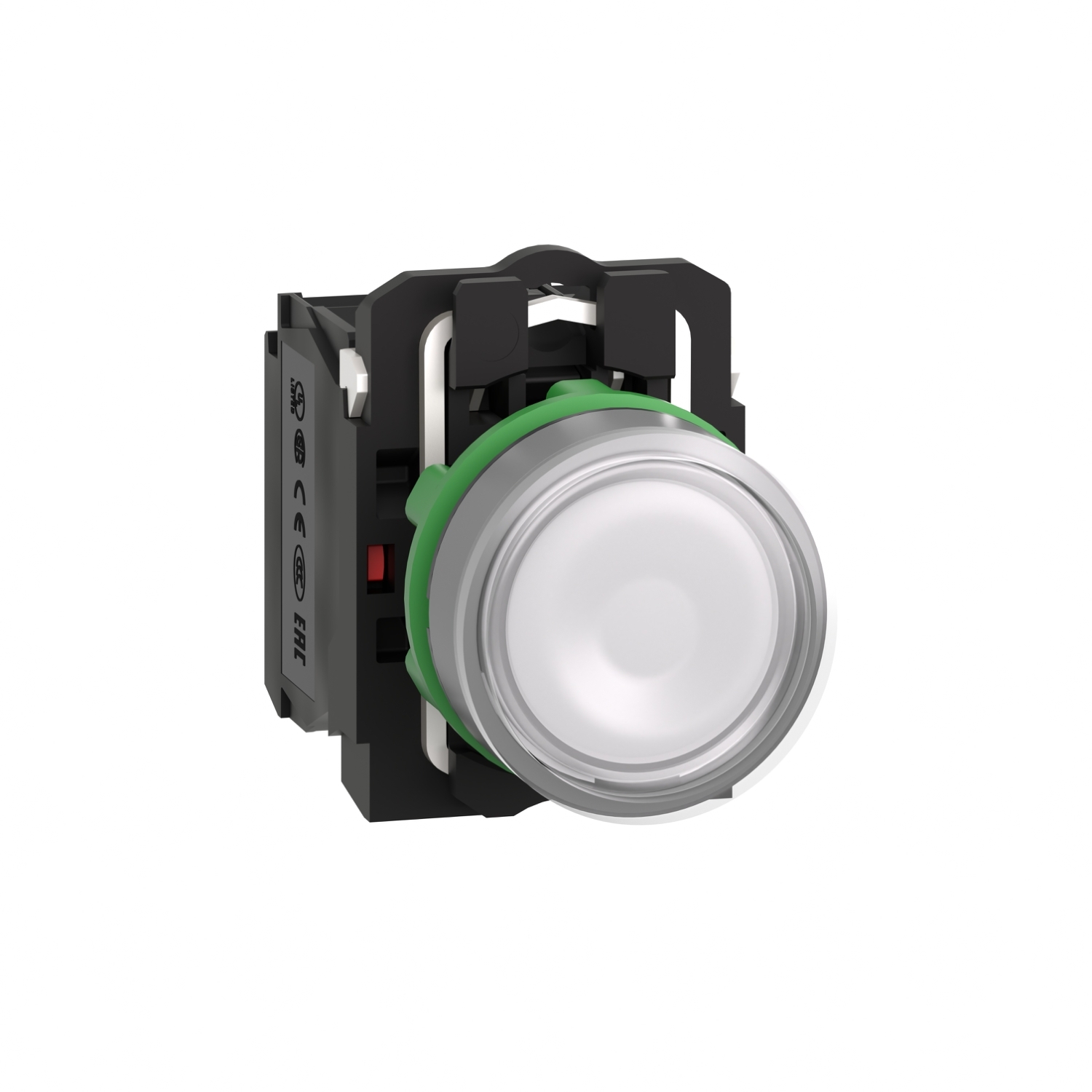 XB5AW31B5 Harmony Illuminated Pushbutton With Plain Lens, 22 mm, 1NO-1NC Contact, Flush Operator, White
