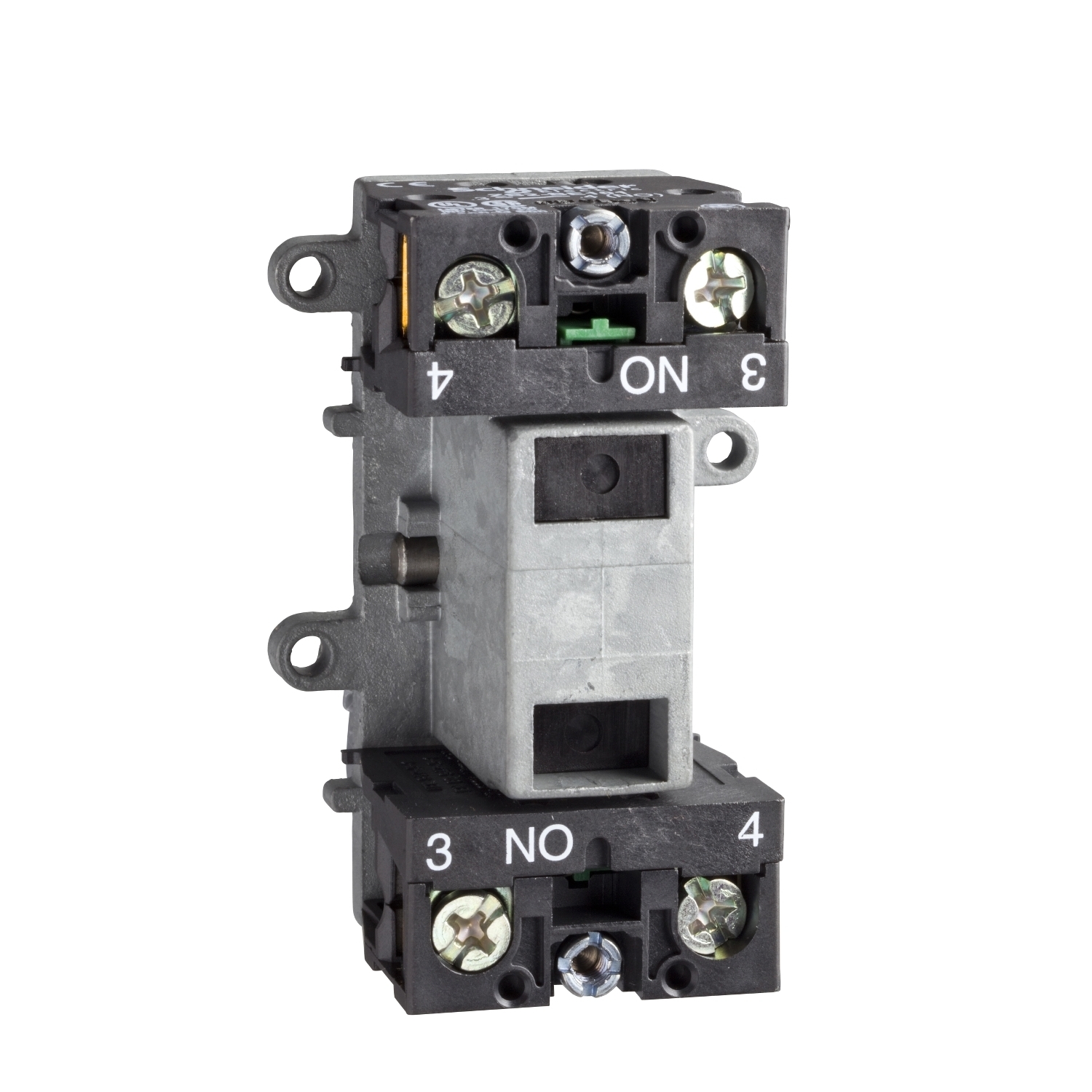 XENG3781 Harmony Double Contact Block, For Use With XAC-A Pendant Control Station, 10 A, 40 W, 2NO Contact, 1-Speed, Latching Operator, Slow Break Contact Mode, Front Mount, Screw Clamp Connection Terminals, -25 to 70 deg C Operating