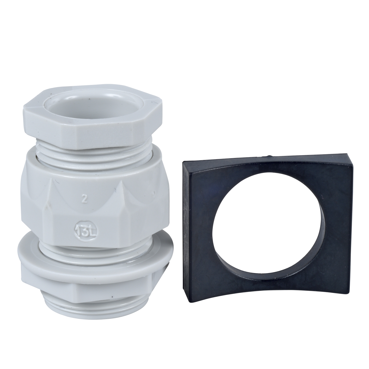 XVBC14 Harmony Indicating Bank Adapter, For Use With 70 mm Dia Illuminated Beacon and Indicator Bank, CCC Certified, CE Certified, Class 321103, CSA LR44087, Ghost, IEC/EN 60947-5-1, UL E164353, Reinforced Polyamide/Polycarbonate, Black