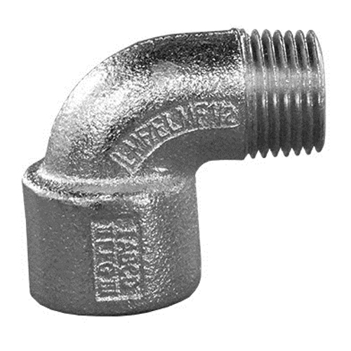 ELMF90-50 Unilets Dust-Ignitionproof Explosionproof Conduit Elbow, 1/2 in Trade, 90 deg, Malleable Iron, Zinc Electroplated