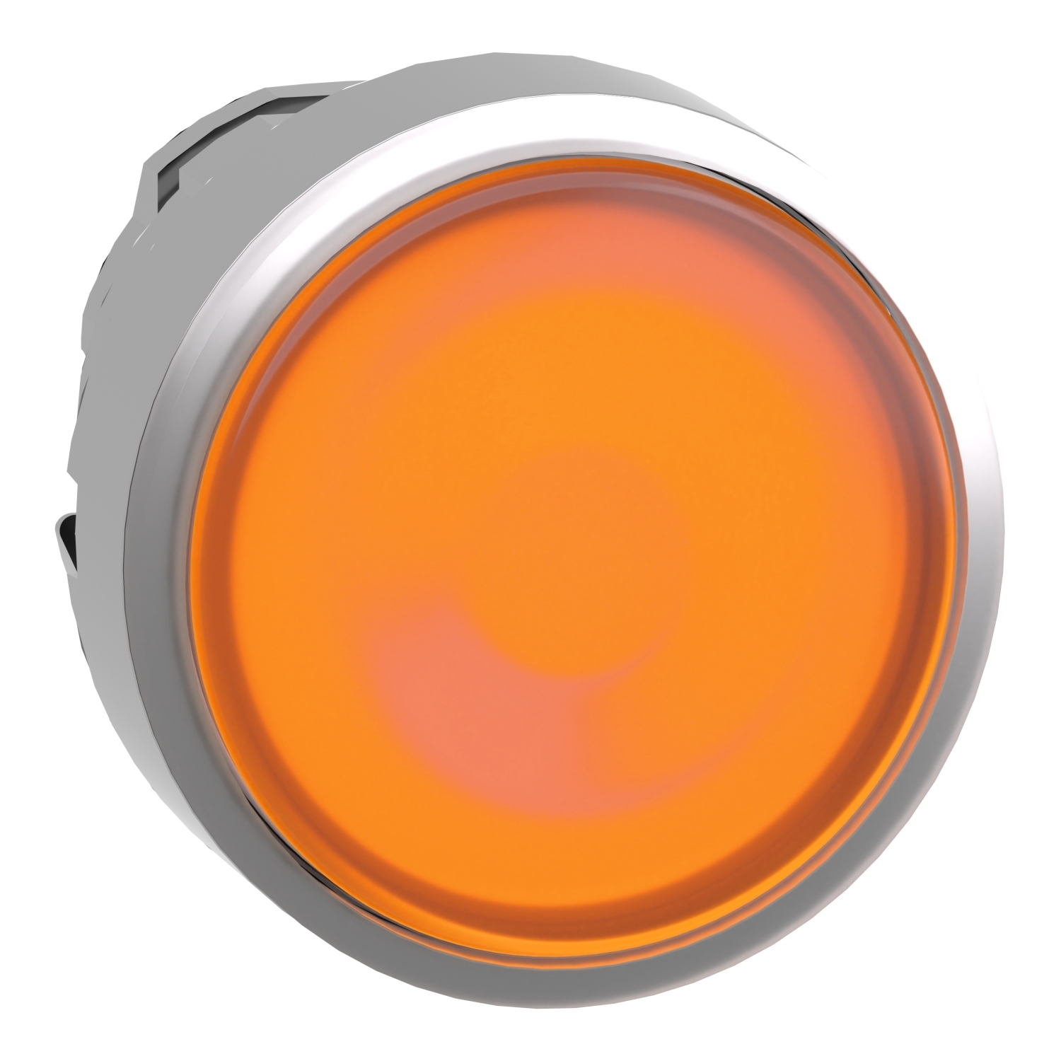 ZB4BH053 Harmony Flush Illuminated Standard Push ON/Push OFF Unmarked Pushbutton Head, 29 mm W x 22 mm D x 30 mm H, Round Shape, Metal, Orange