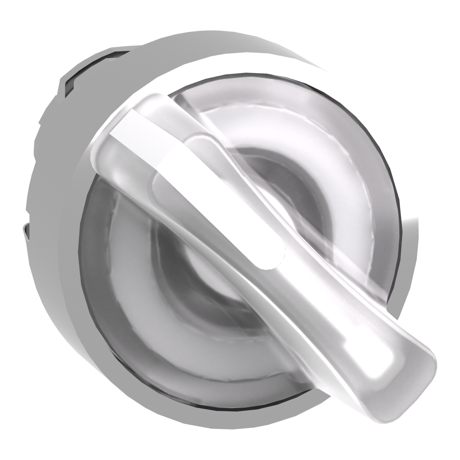 ZB4BK1213 Harmony Illuminated Selector Switch Operator, 22 mm, Round Operator, 2 Positions, White