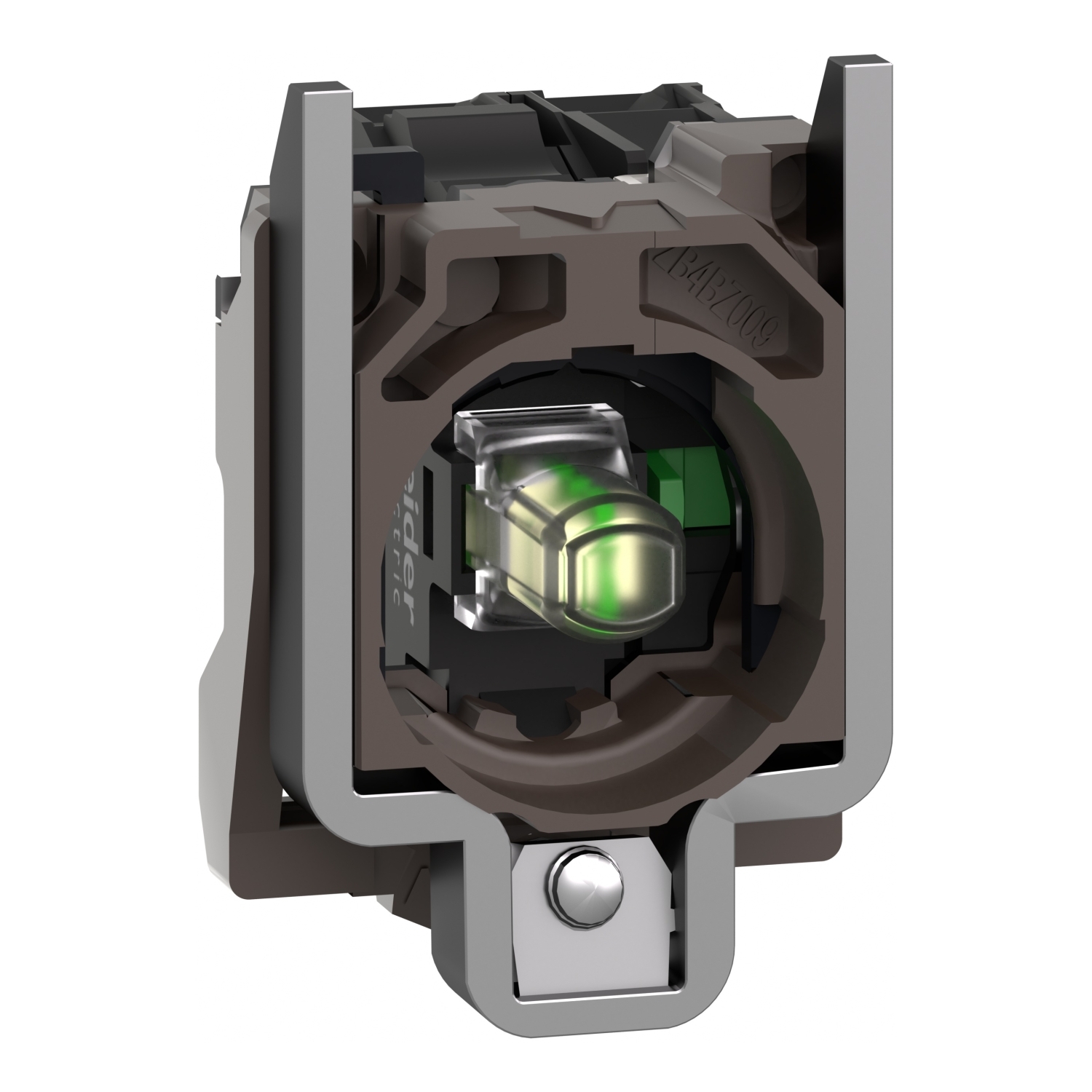 ZB4BW0G11 ZB4 Slow Break Complete Body/Light Block/Contact Assembly, 22 mm Dia, LED Lamp, 600 V AC, Screw Terminal, White