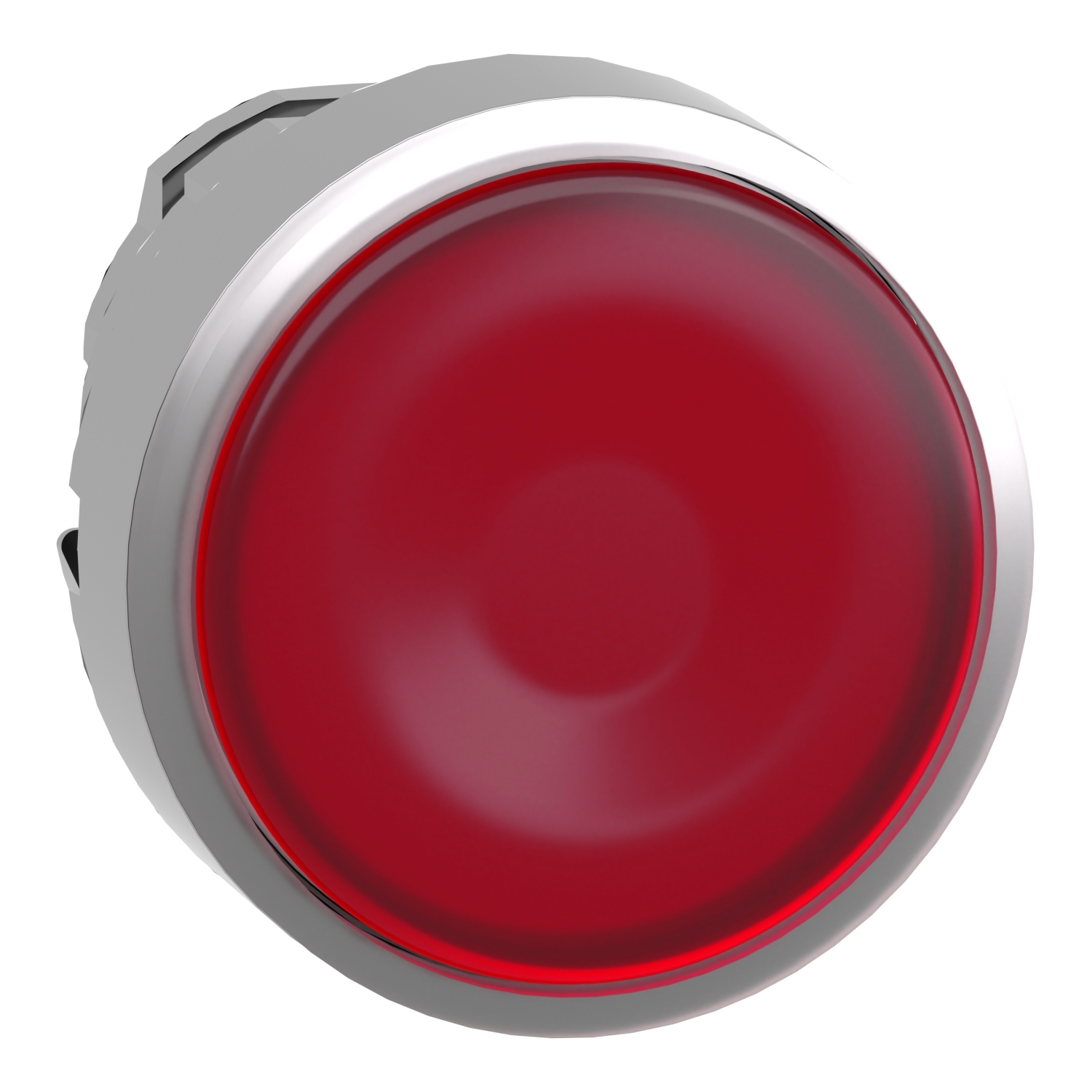 ZB4BW343 Harmony Flush Illuminated Standard Pushbutton Head, 22 mm Dia, Round Shape, UNMARKED Legend, Metal, Red