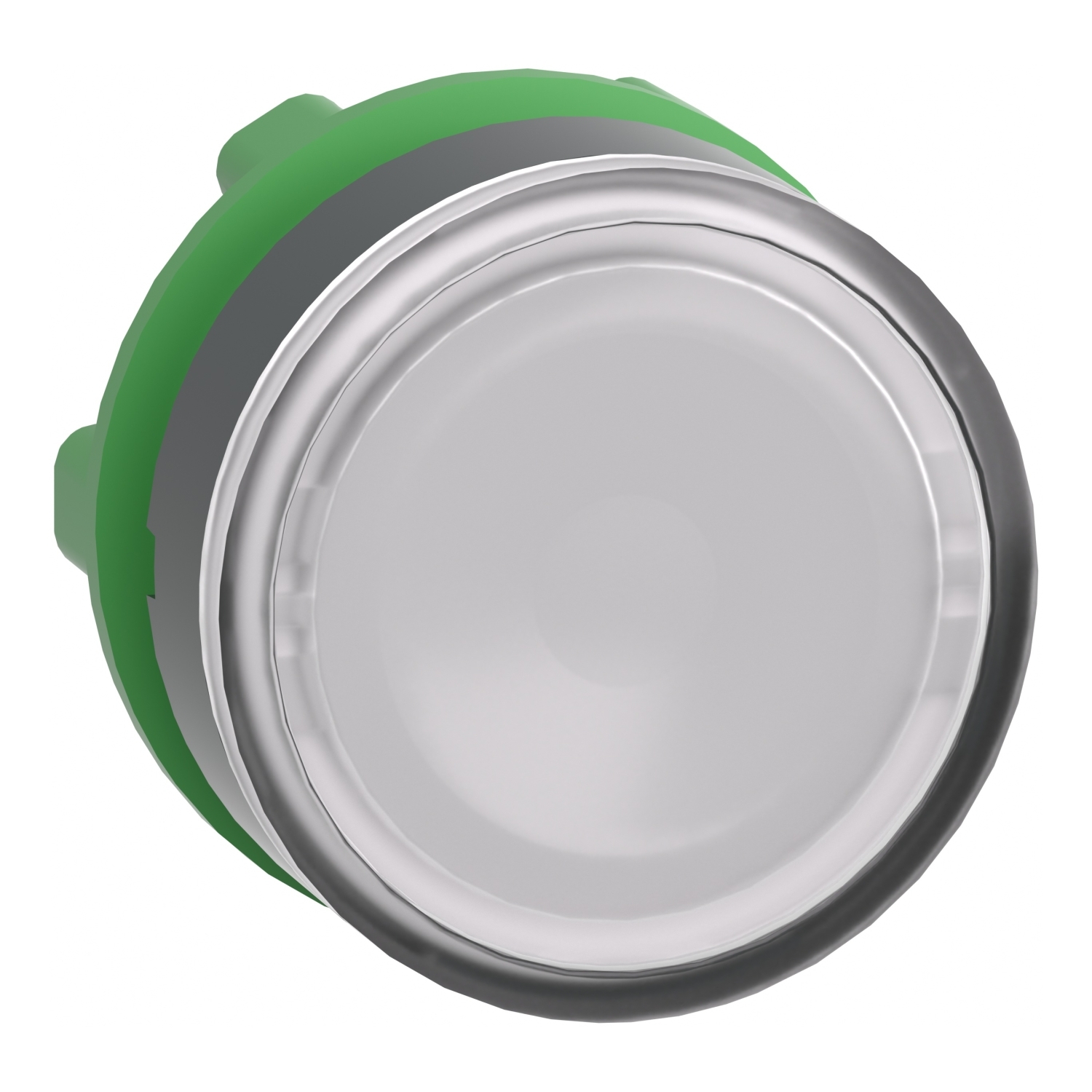 ZB5AA18 Harmony Flush Illuminated Spring Return Standard Unmarked Pushbutton Head, 22 mm, Round Shape, Plastic, White