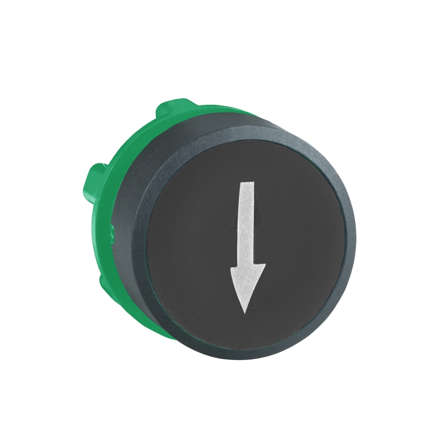 ZB5AA335 Harmony Flush Non-Illuminated Premarked Spring Return Standard Pushbutton Head, 22 mm, Round Shape, Up Arrow Legend, Plastic, Black