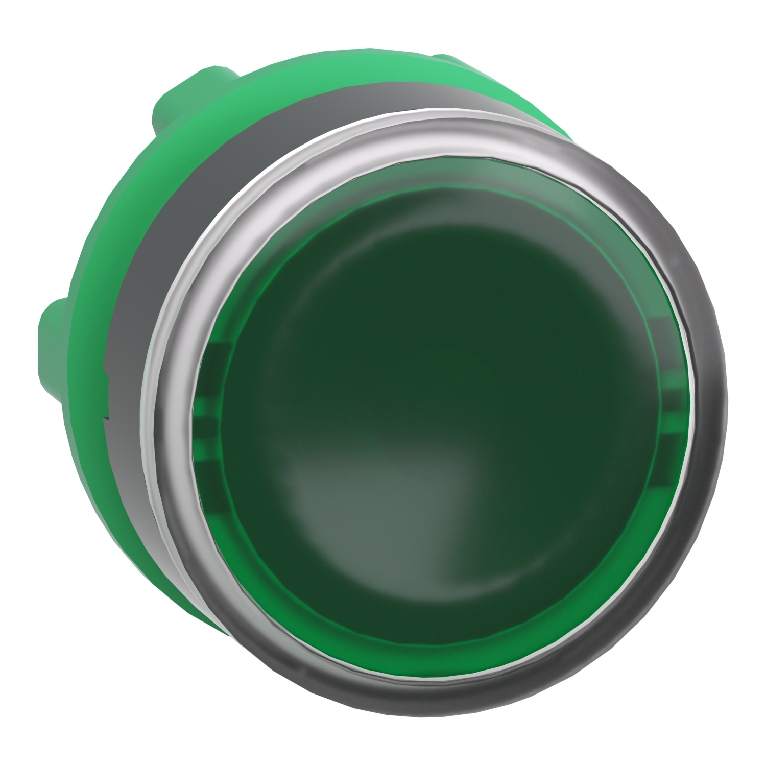 ZB5AA38 Harmony Flush Illuminated Spring Return Standard Unmarked Pushbutton Head, 22 mm, Round Shape, Plastic, Green