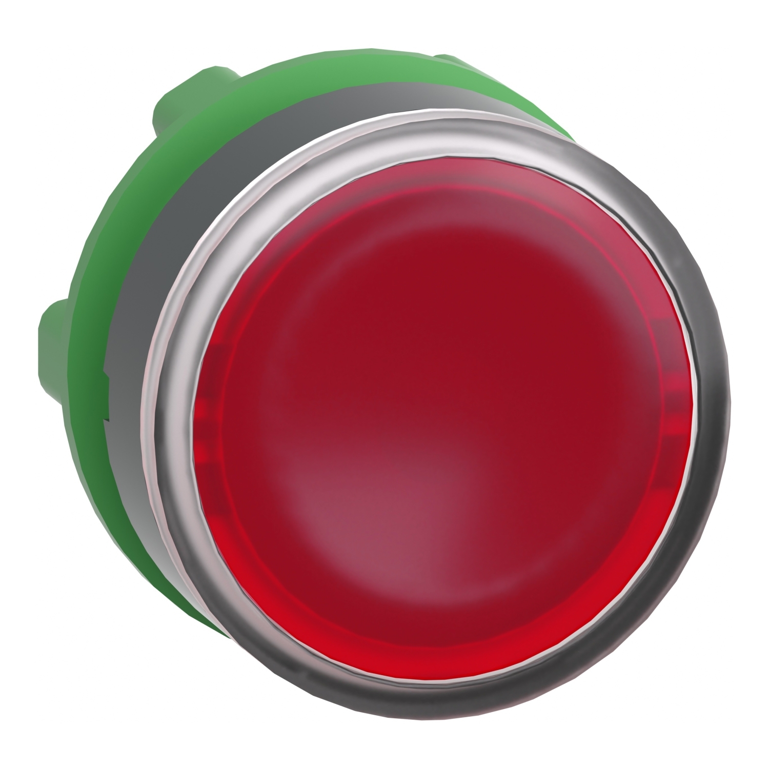 ZB5AA48 Harmony Flush Illuminated Spring Return Standard Unmarked Pushbutton Head, 22 mm, Round Shape, Plastic, Red