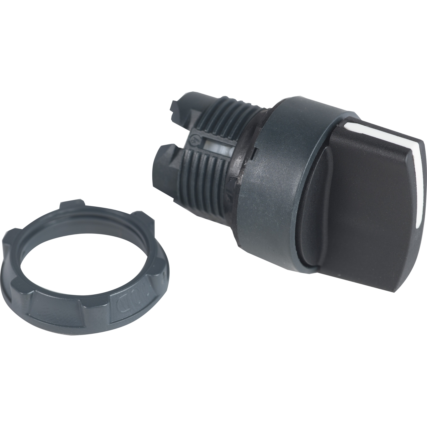 ZB5AD2 Harmony Non-Illuminated Selector Switch Operator, 22 mm, Round Operator, 2 Positions, Black