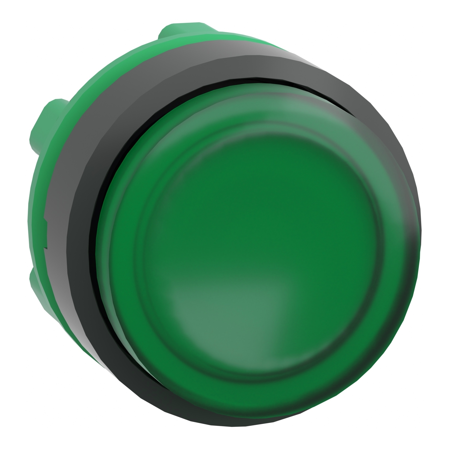 ZB5AW133 Harmony Illuminated Projecting Spring Return Standard Pushbutton Head With Plain Lens, 29 mm W x 22 mm D x 33 mm H, Round Shape, Plastic, Green