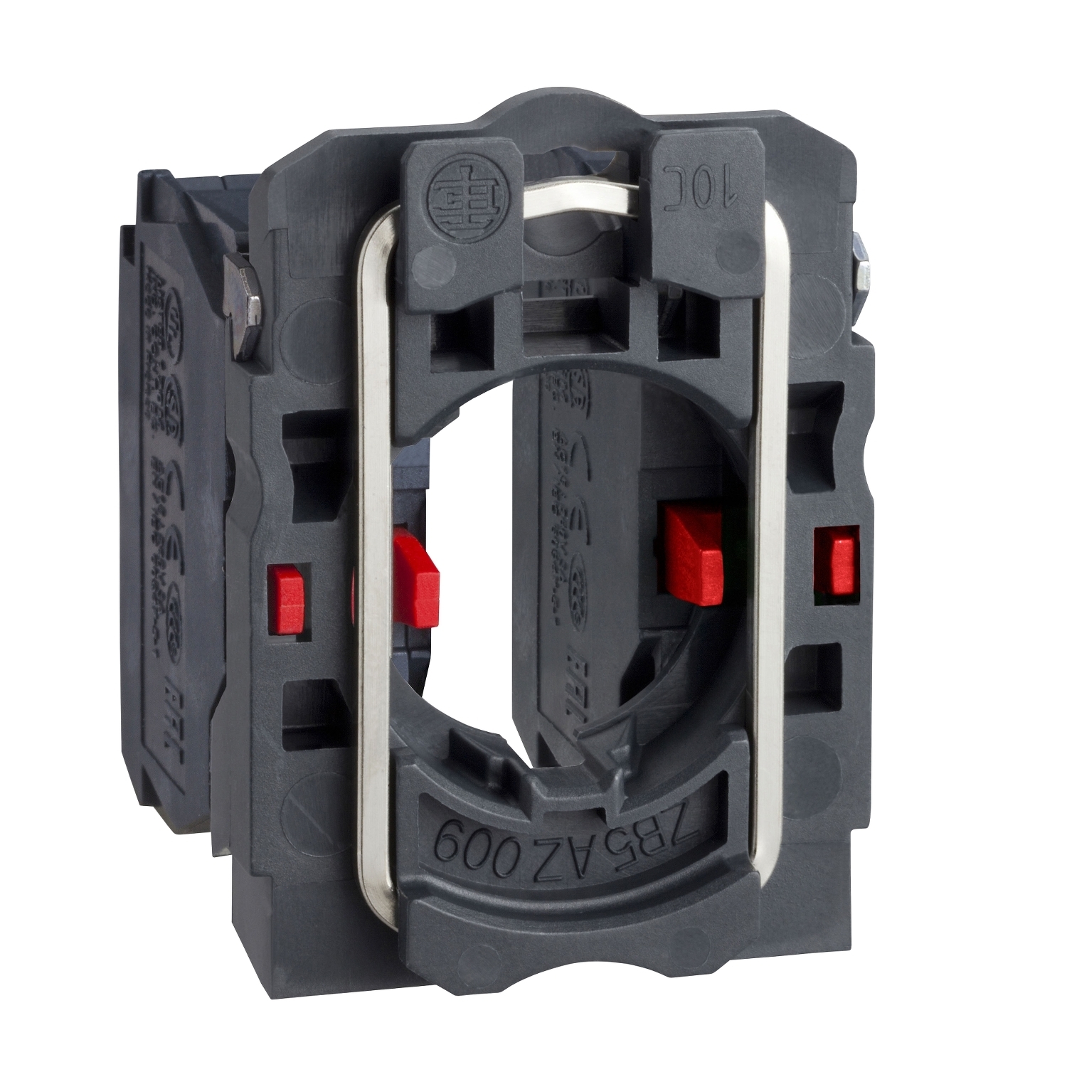 ZB5AZ104 Harmony Complete Body/Contact Assembly, 22 mm, 2NC Contact, 10 A at 600 V AC Contact, Silver Alloy Contact, Momentary Action