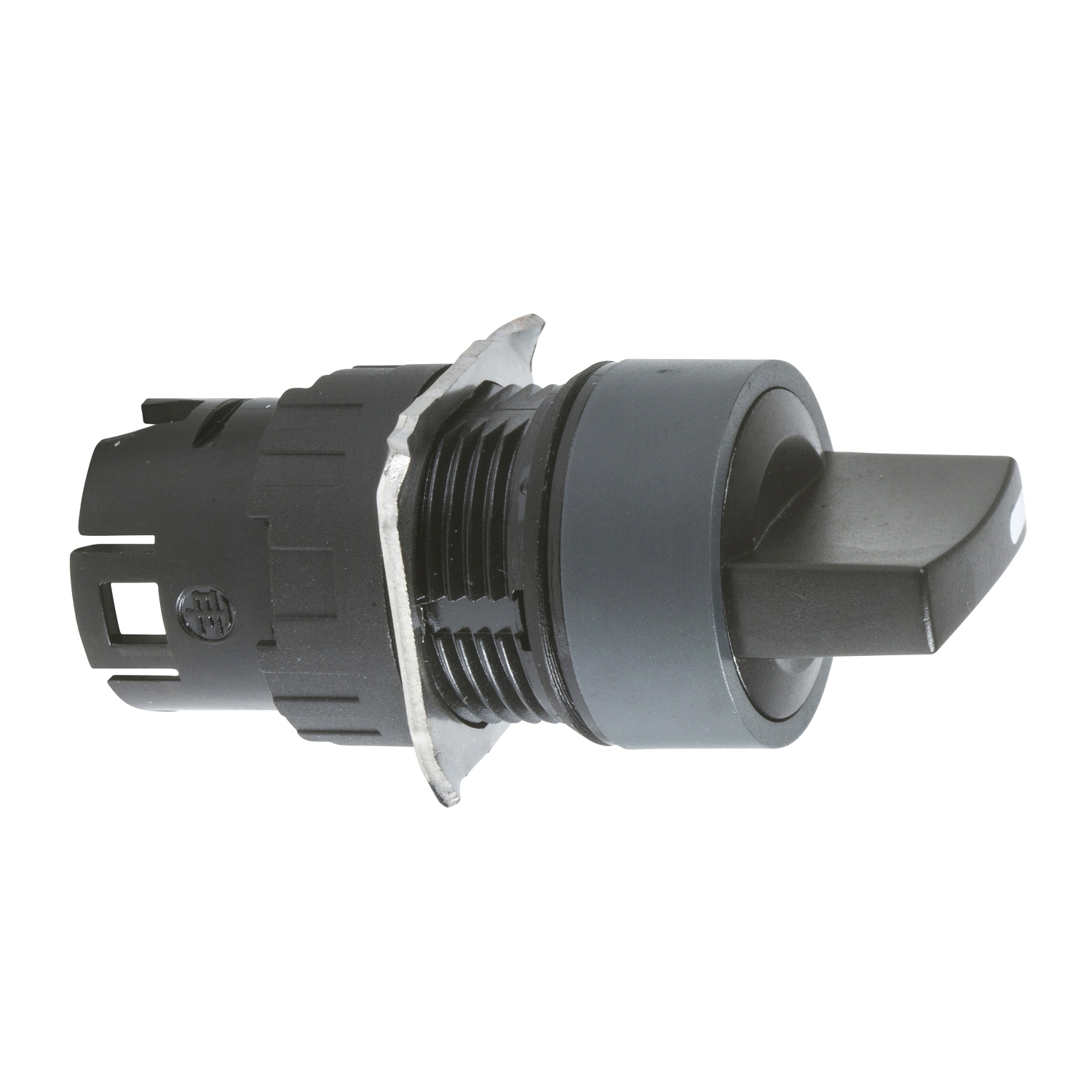 ZB6AD25 Harmony 3-Position 45 deg Modular Spring Return Standard Selector Switch Head With Standard Handle, 16 mm, Round Shape, Plastic, Black
