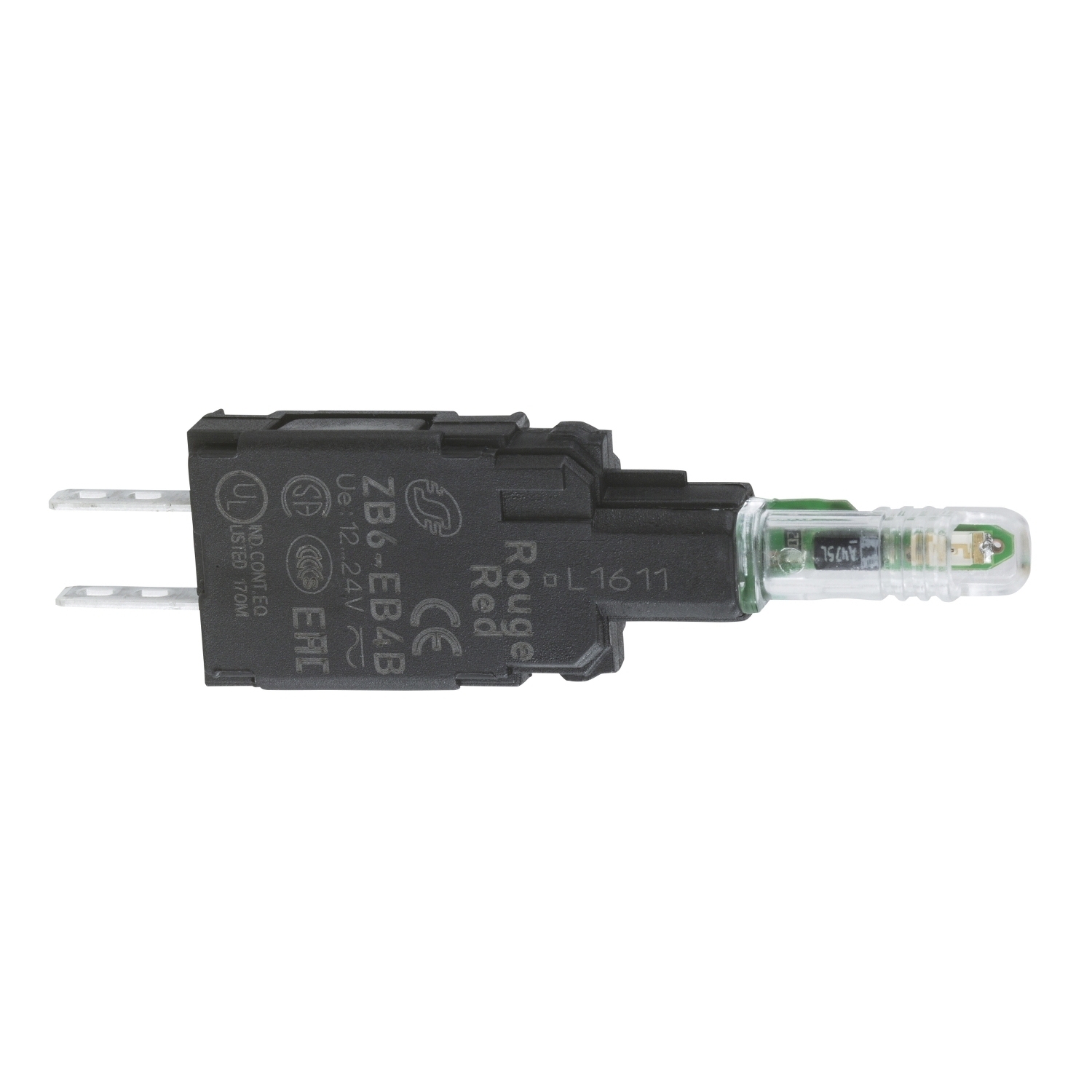 ZB6EB1B Harmony Light Block With Body/Fixing Collar, 16 mm Dia, LED Lamp, 12 to 24 V AC/DC, Slip-On Terminal, White