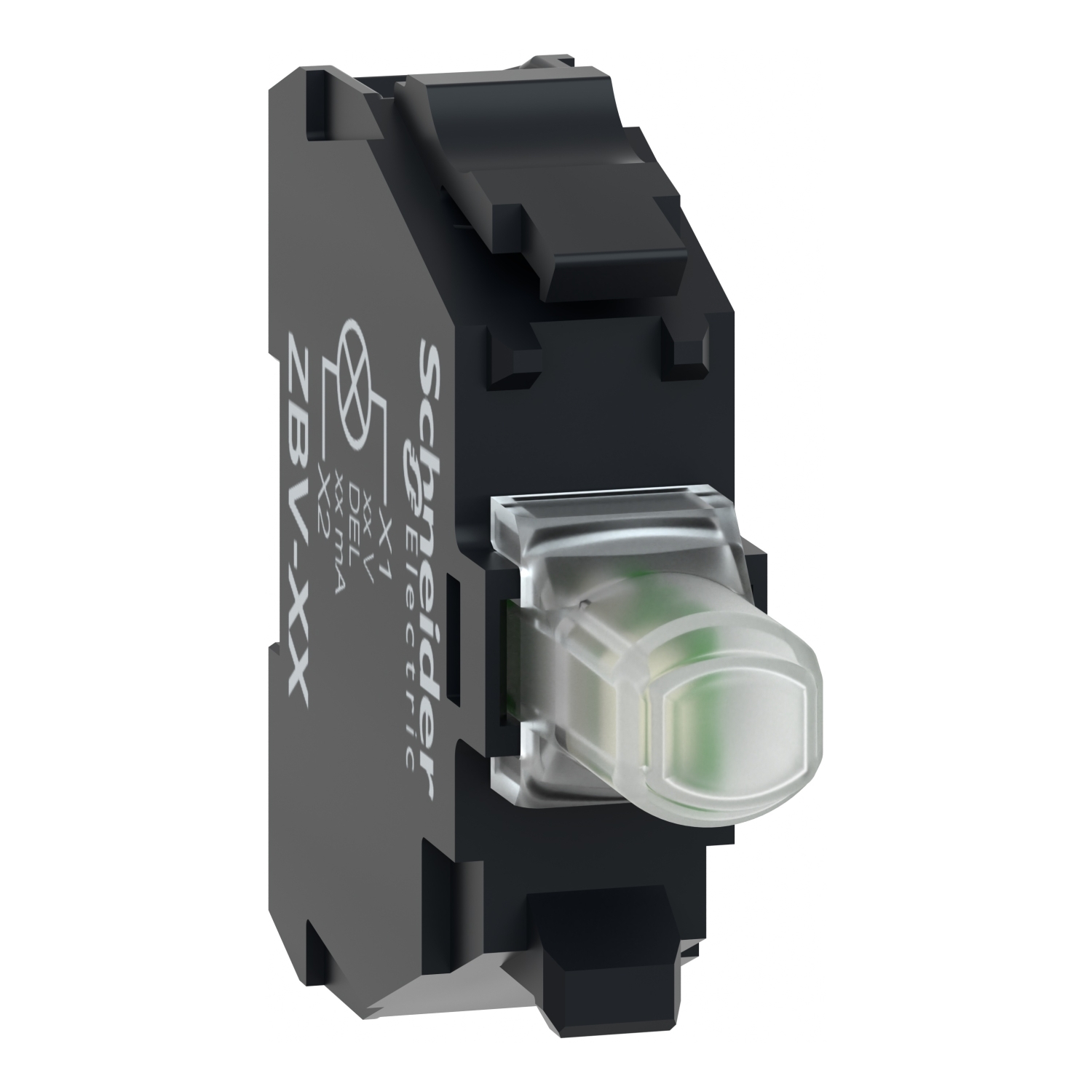 ZBVJ1 Harmony Steady Signal Light Block, 22 mm, LED Lamp, 12 V AC/DC, Screw Clamp Terminal, White