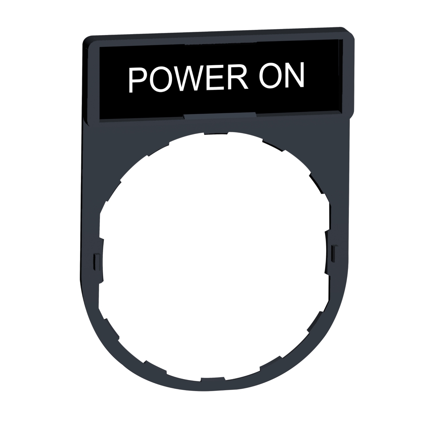 ZBY2326 Harmony Standard Pushbutton Legend Plate, 30 mm H x 40 mm W, Rectangular Plate, Plastic, Black/Red Field