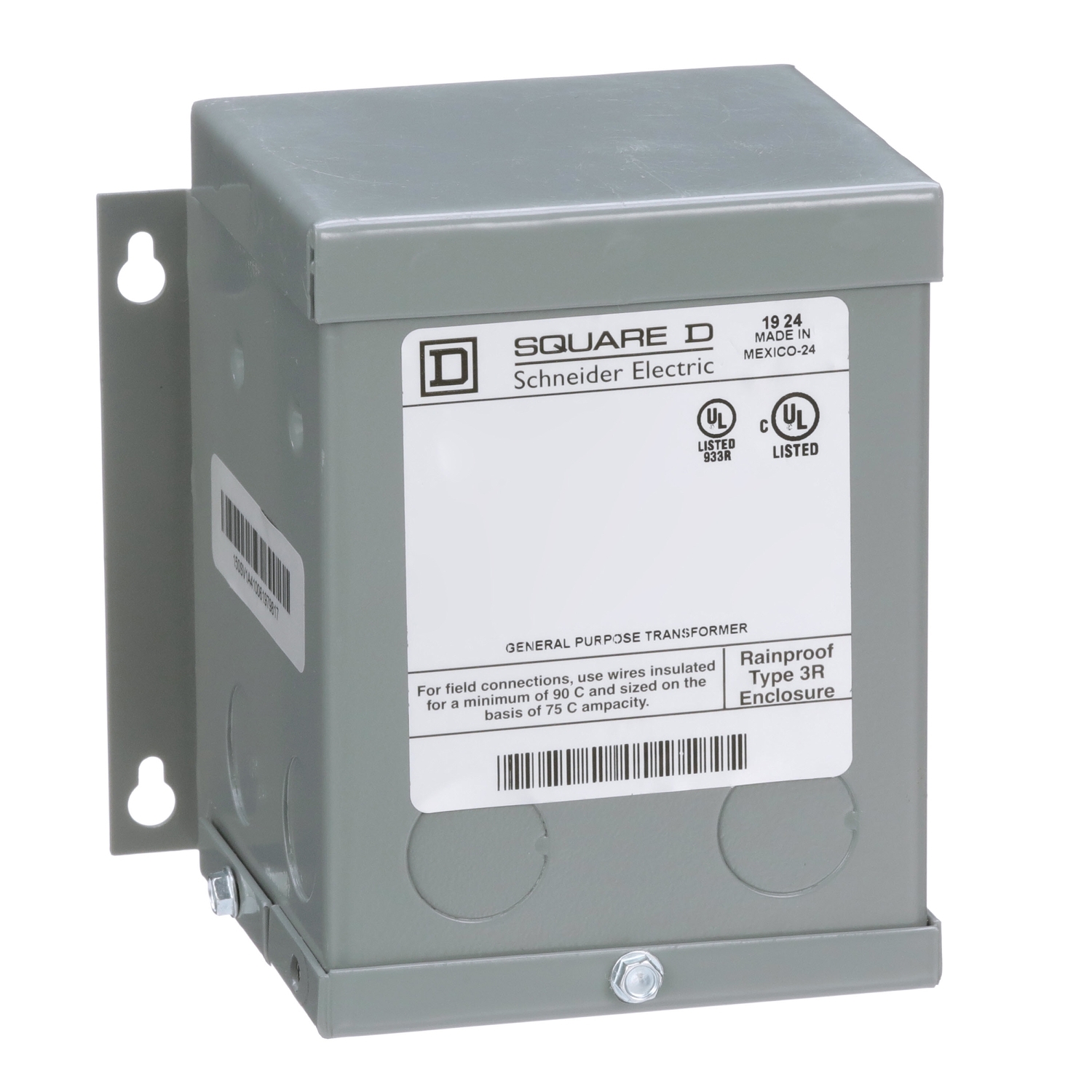 150SV43A Dry Buck and Boost Transformer, 120/240 V AC Primary, 12/24 VAC Secondary, 0.15 kVA Power Rating, 60 Hz, 1 Phase