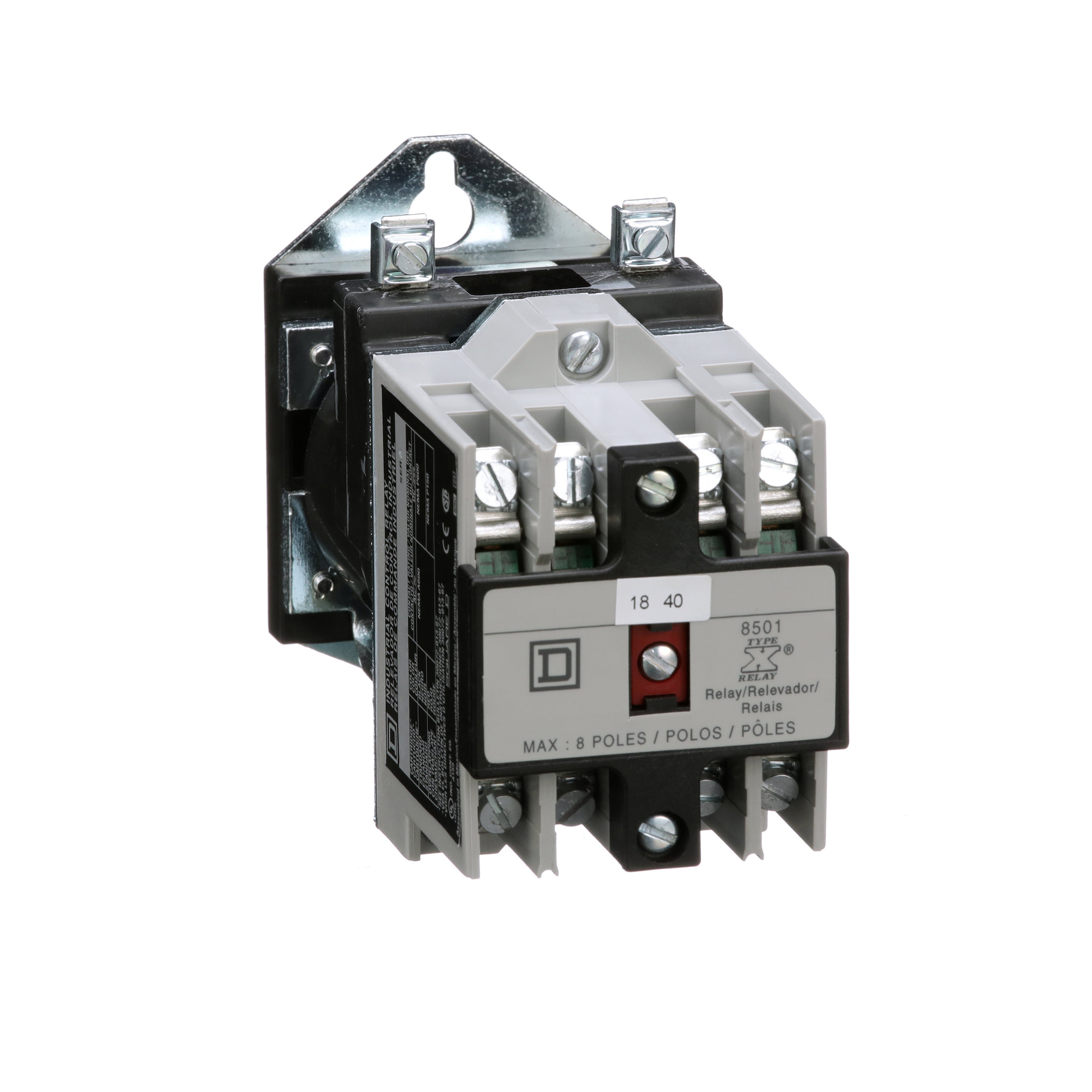 8501XDO40V66 Type X Control Relay, 10 A AC/5 A DC, 4NO 4 Form A Contact, 230/250 V DC V Coil
