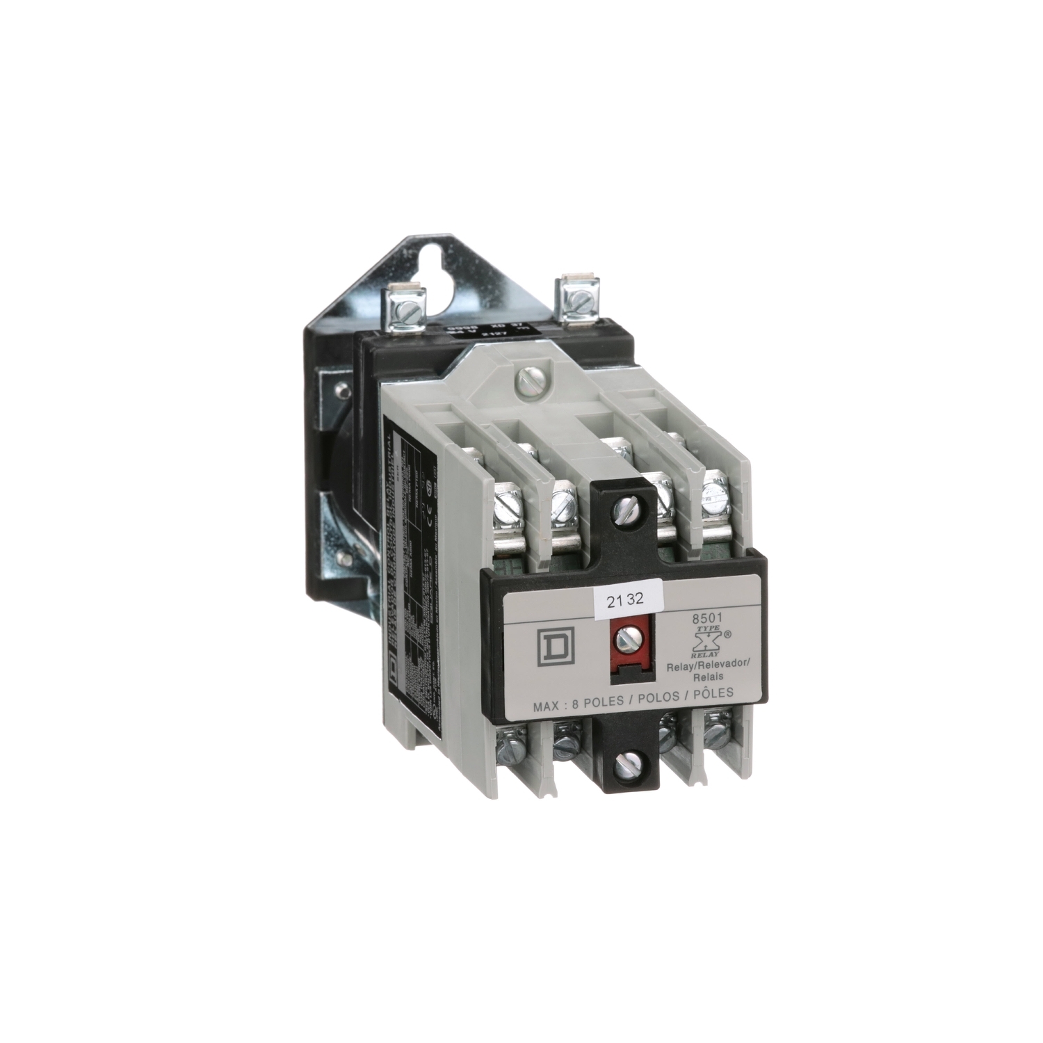 8501XDO80V62 Type X NEMA Control Relay, 5/10 A, 8NO 8 Form A Contact, 115/125 VDC V Coil