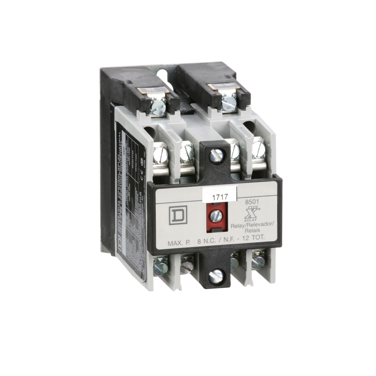 8501XO20V02 Type X NEMA Control Relay, 5/10 A, 2NO 2 Form A Contact, 110/120 V AC V Coil