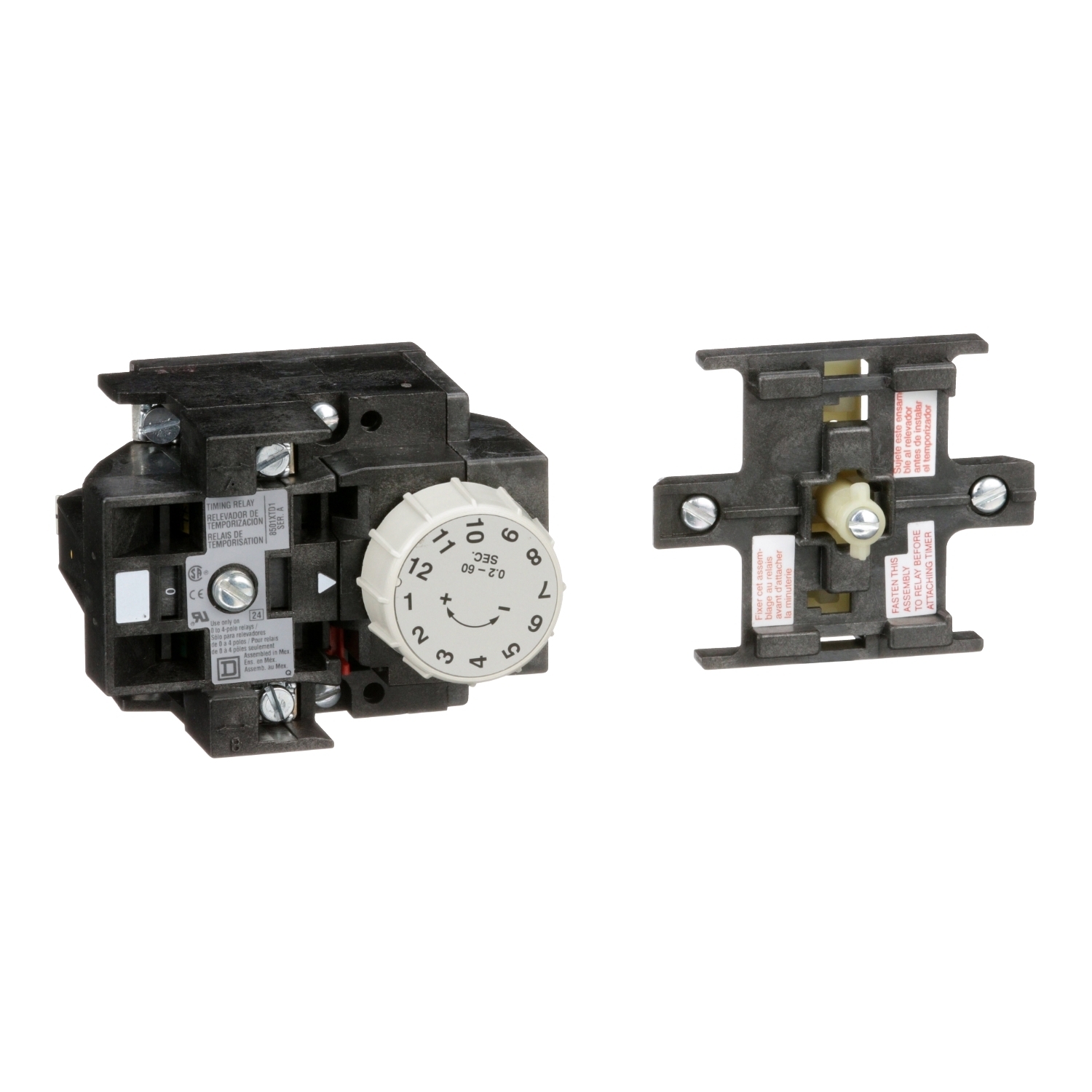 8501XTD1 Pneumatic Relay Timer Attachment, 600 V AC, 10 A, For Use With 8501X Series Control Relay, 1NO-1NC 1 Form A/1 Form B Contact, 8 Poles