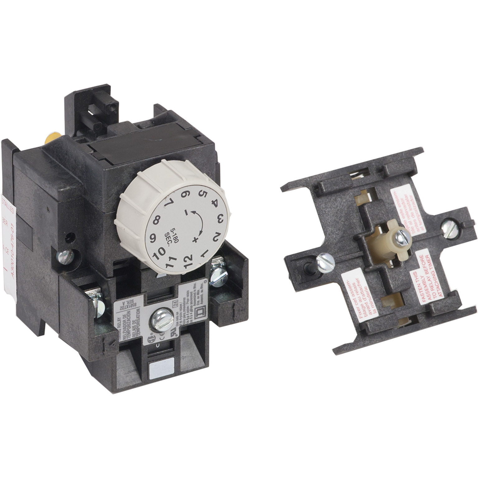8501XTD2 Pneumatic Timer Attachment, 1NO-1NC, Off-Delay 5 to 180 s, Screw Clamp Terminal, 18 to 12 AWG