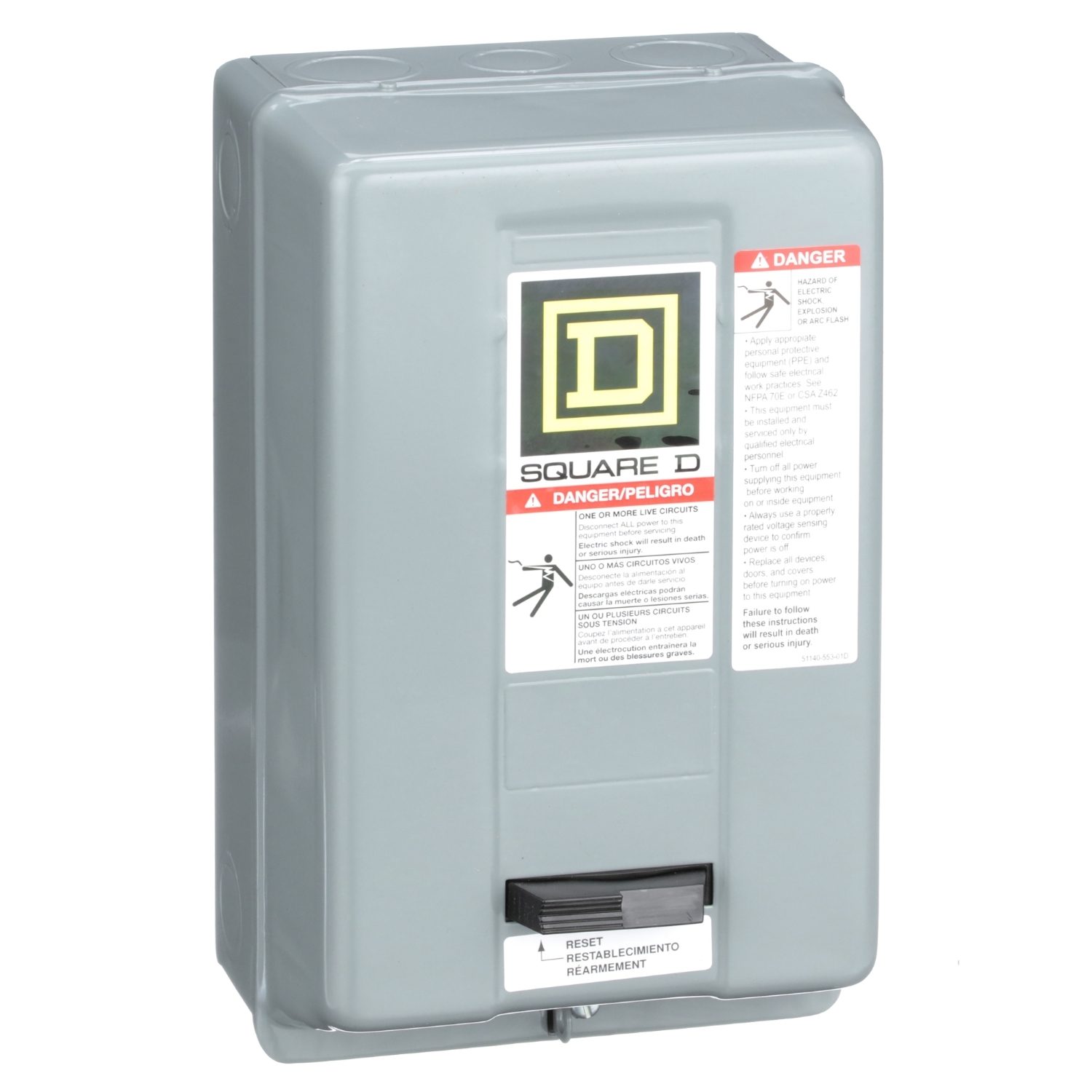 8536SAG11V02S General Purpose Type S Starter, 110/120 VAC V Coil, Non-Reversing Action, 2 Poles, NEMA 1 Enclosure